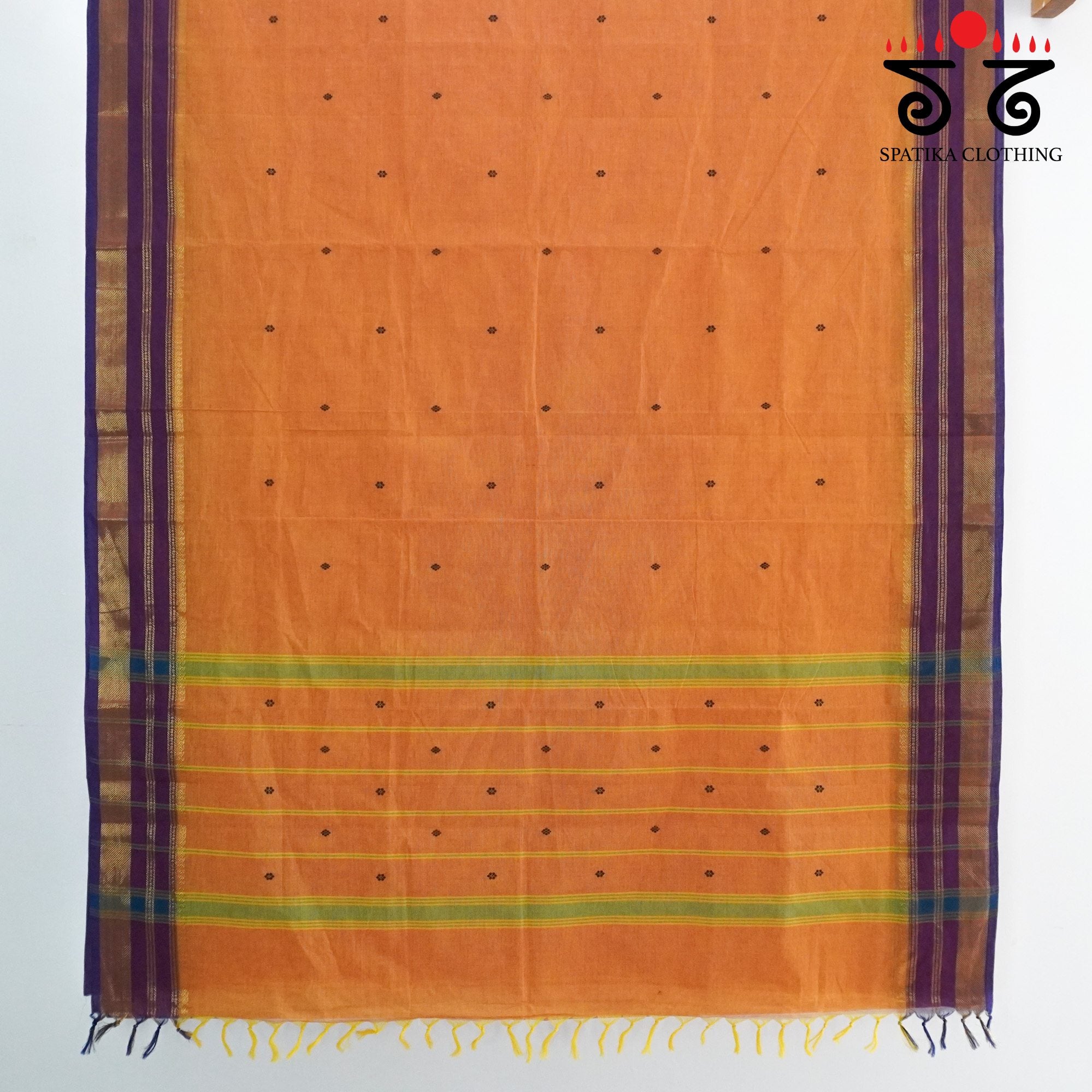 Orange Chettinad Cotton Saree