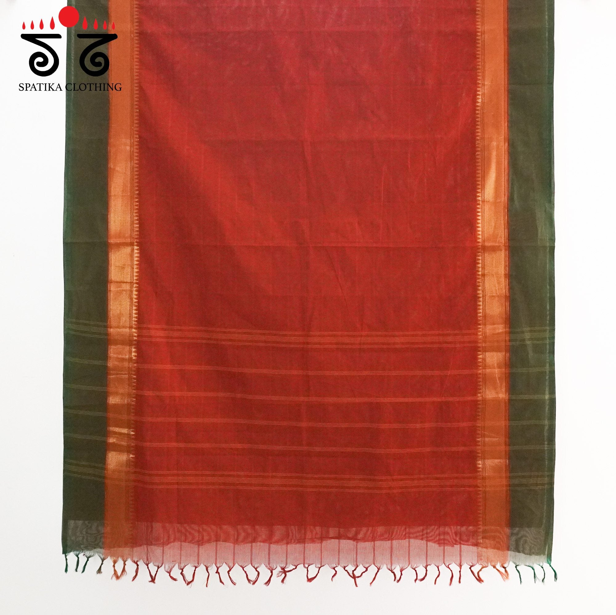 Rust Orange Chettinad Cotton Saree