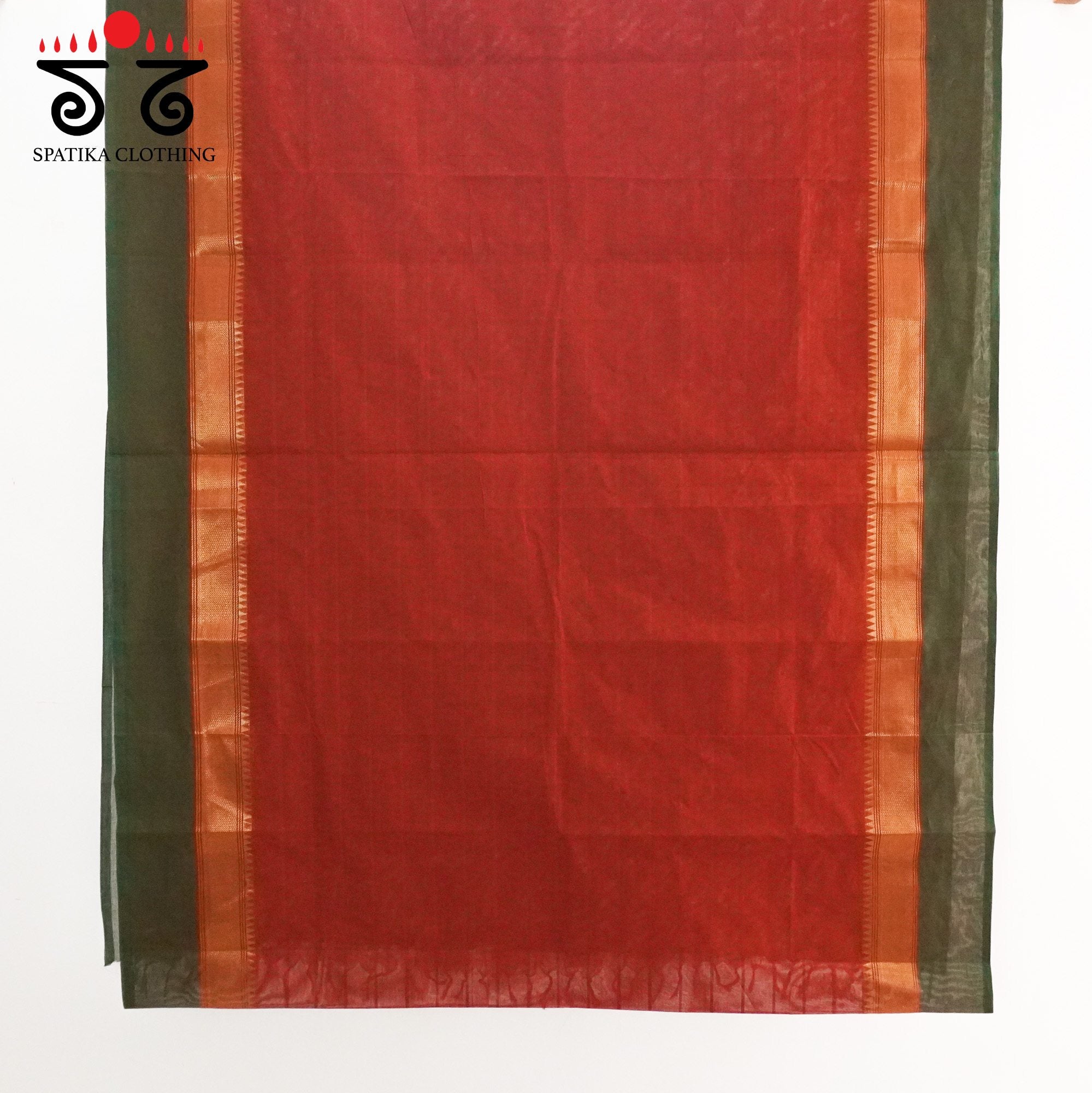 Rust Orange Chettinad Cotton Saree