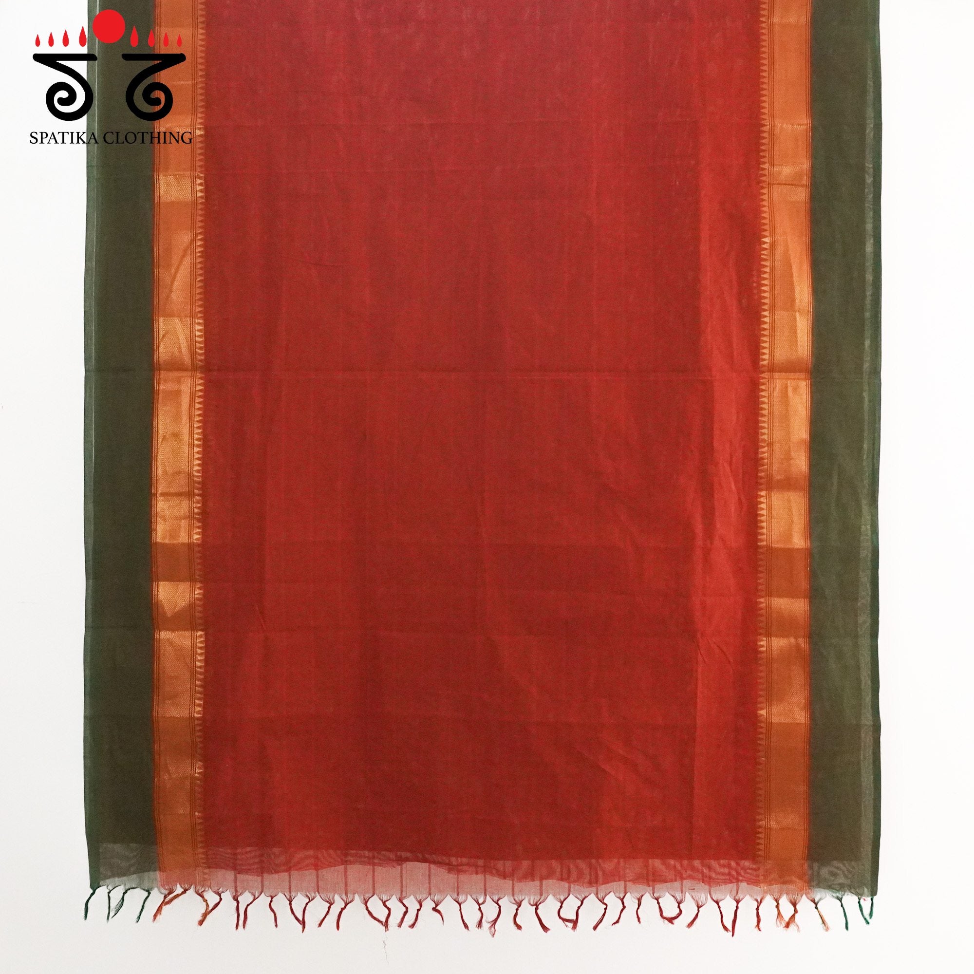 Rust Orange Chettinad Cotton Saree