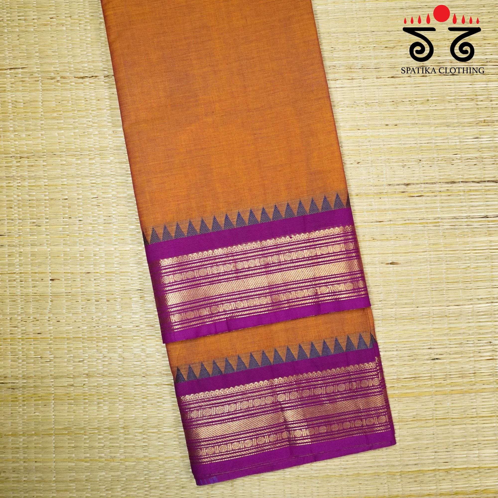 Orange Chettinad Cotton Saree