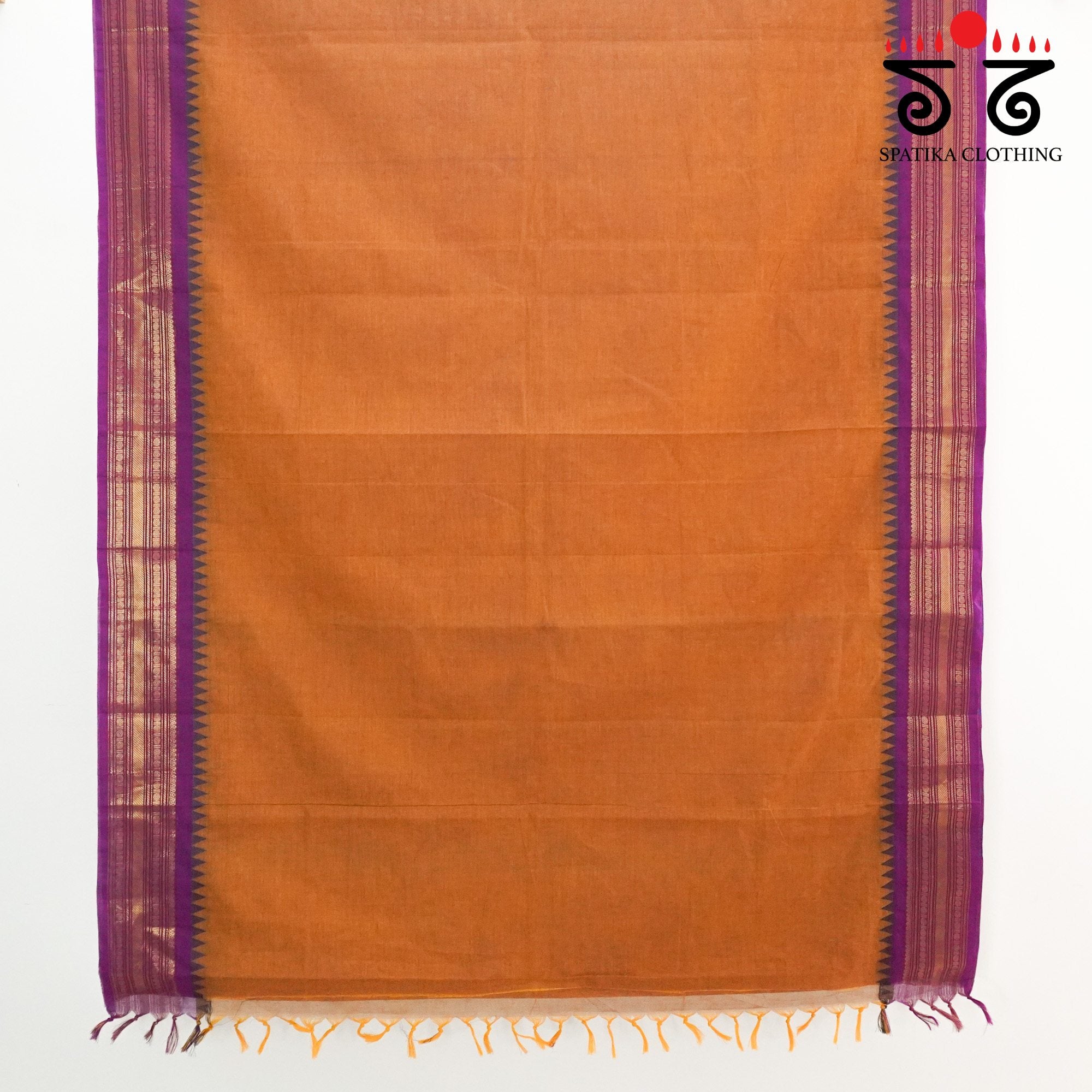 Orange Chettinad Cotton Saree