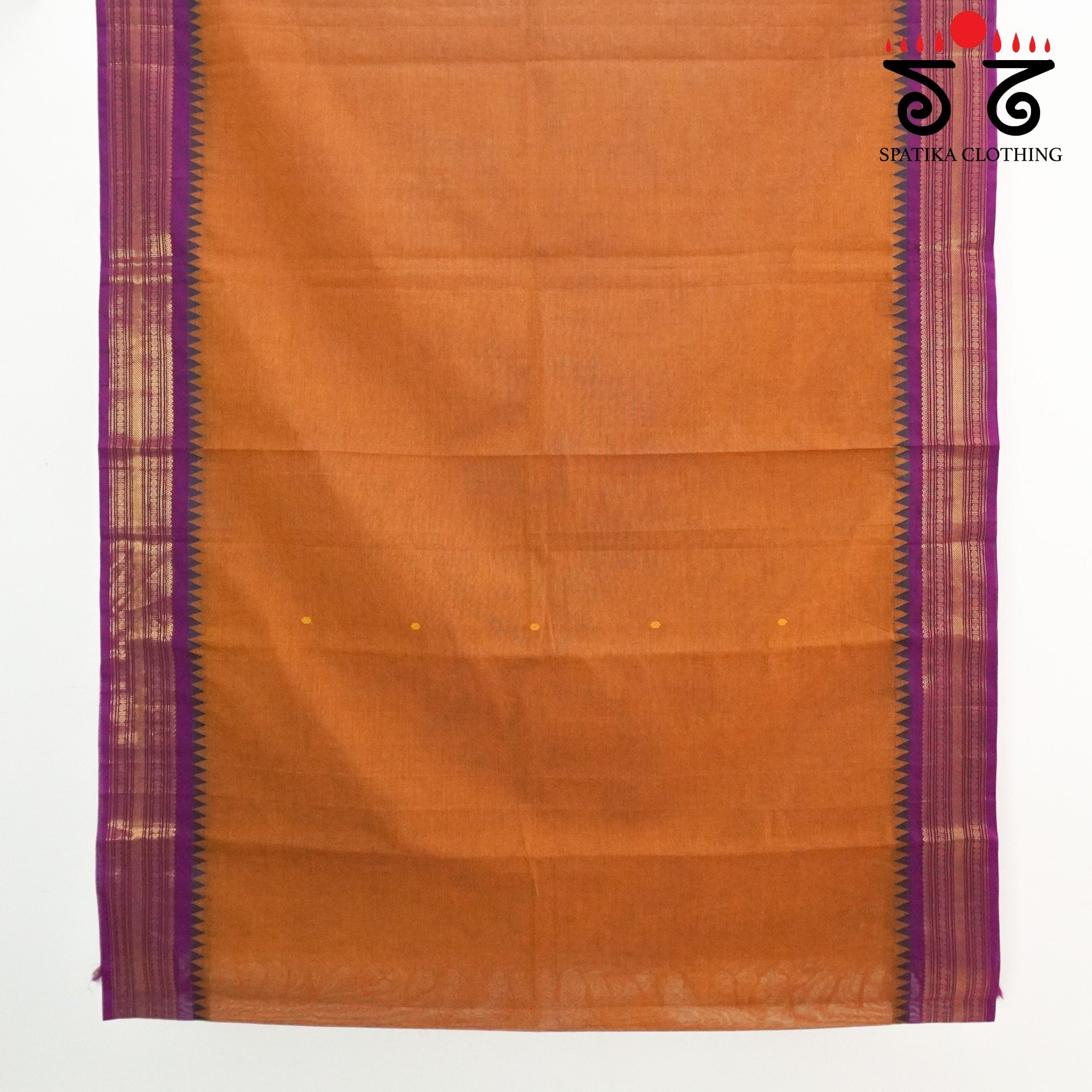 Orange Chettinad Cotton Saree