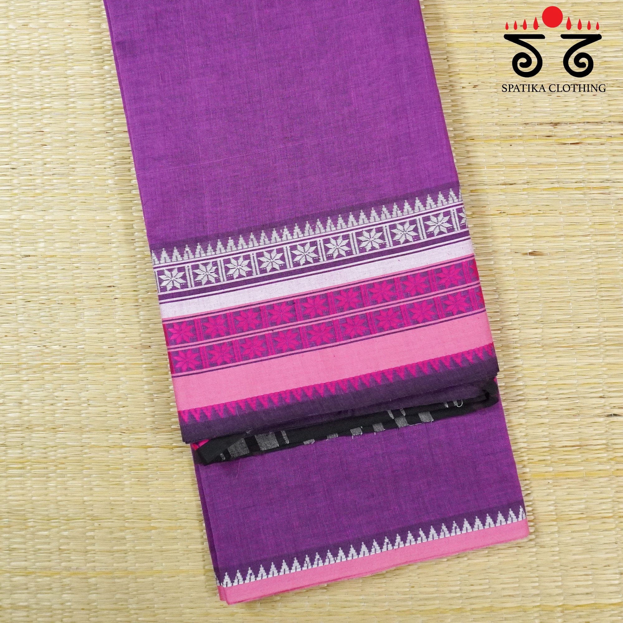 Grape Begampur Handwoven Cotton Saree New!