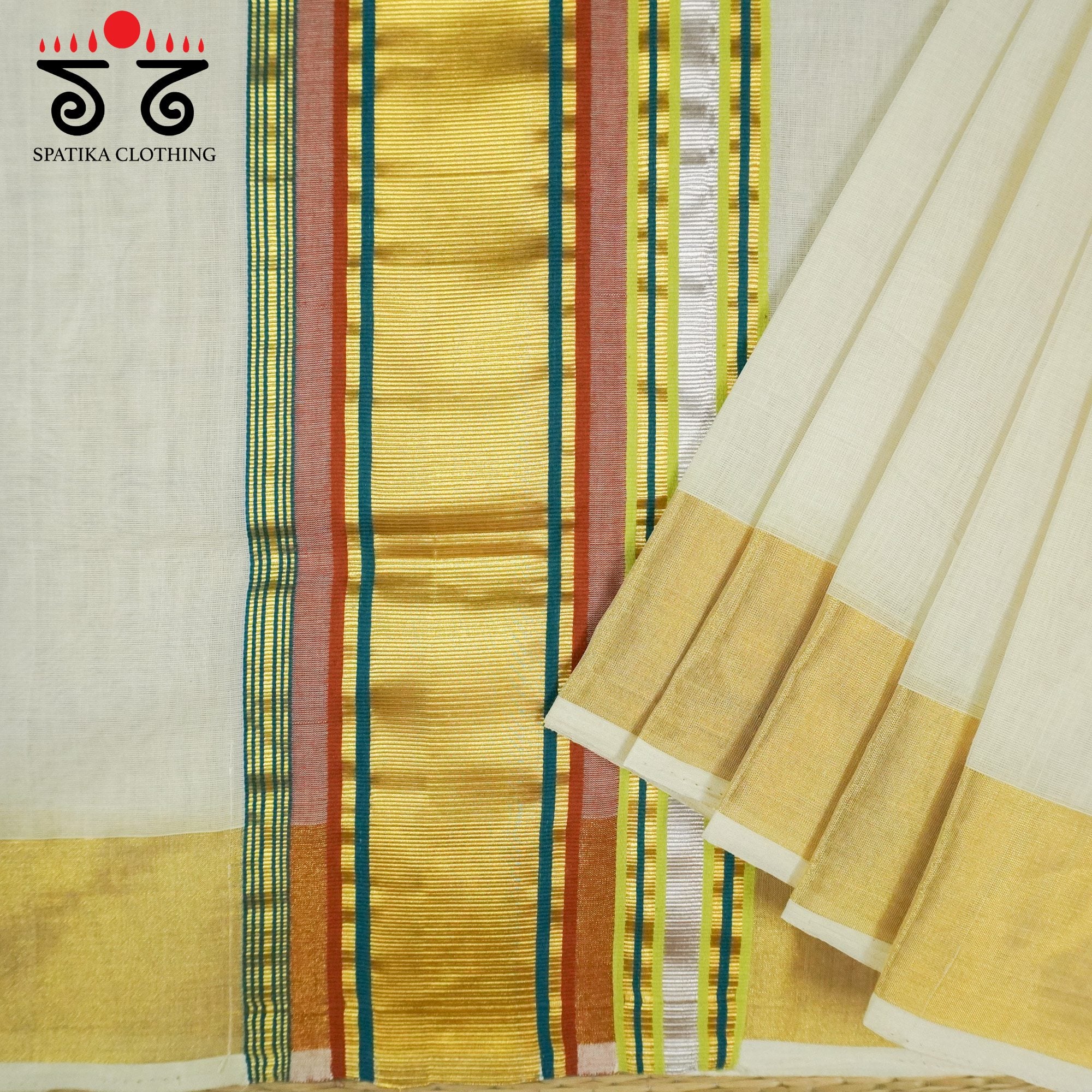 Kerala Kasavu Handloom Cotton Saree