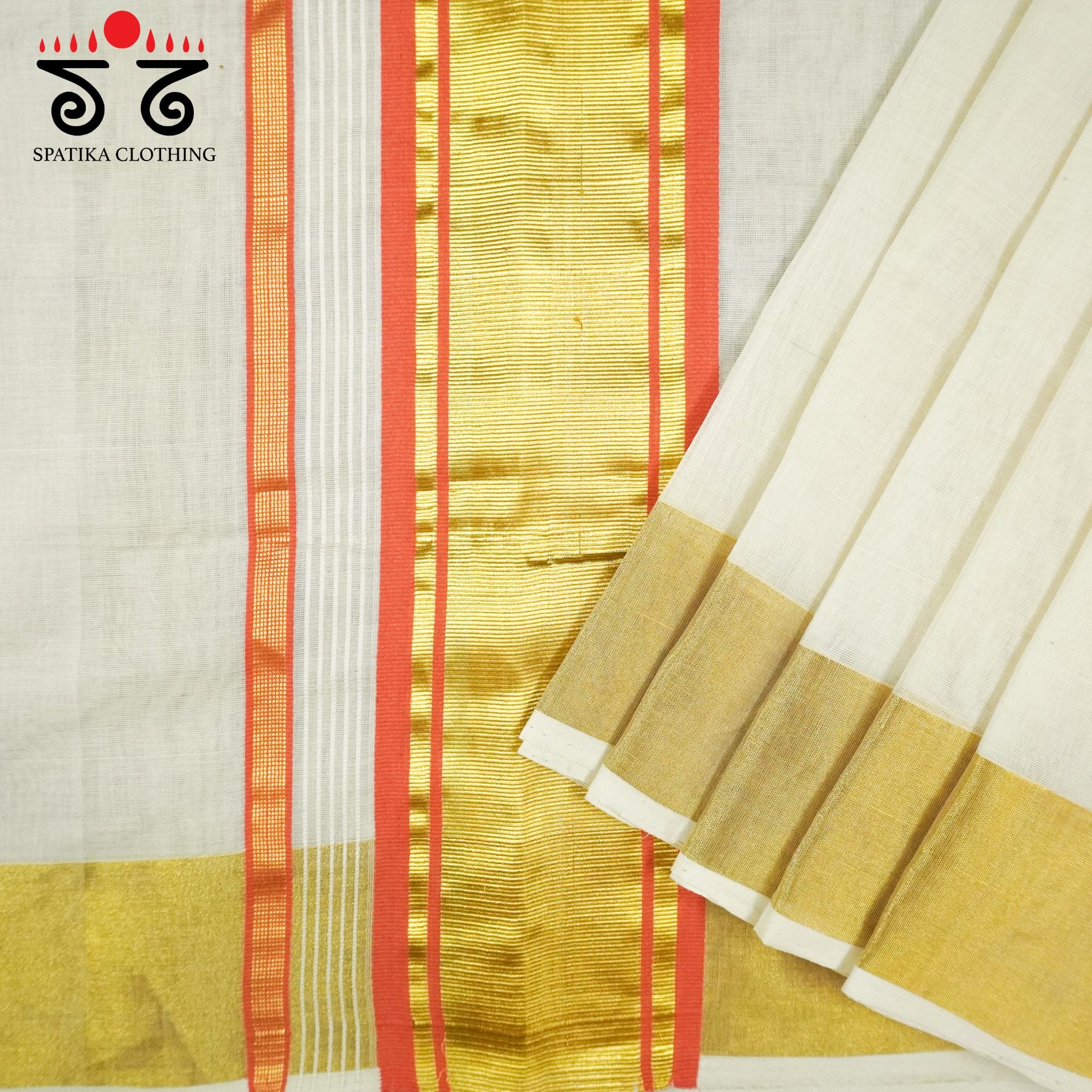 Kerala Kasavu Handloom Cotton Saree
