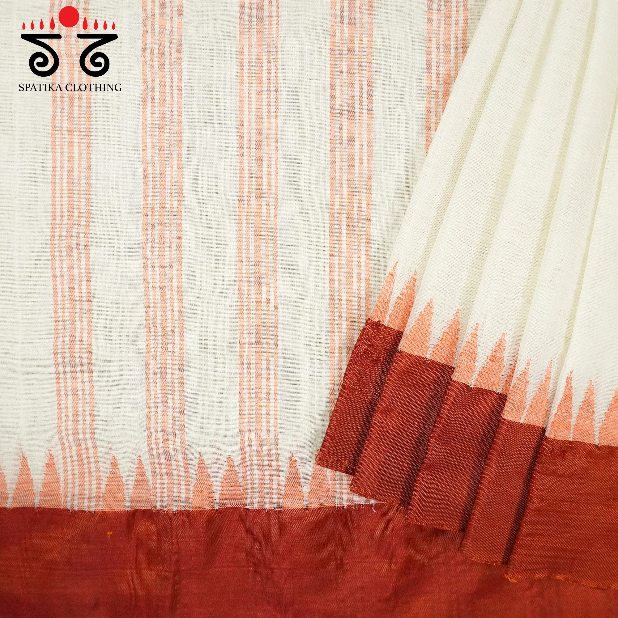 Off white Ponduru Handspun Saree - With Silk border