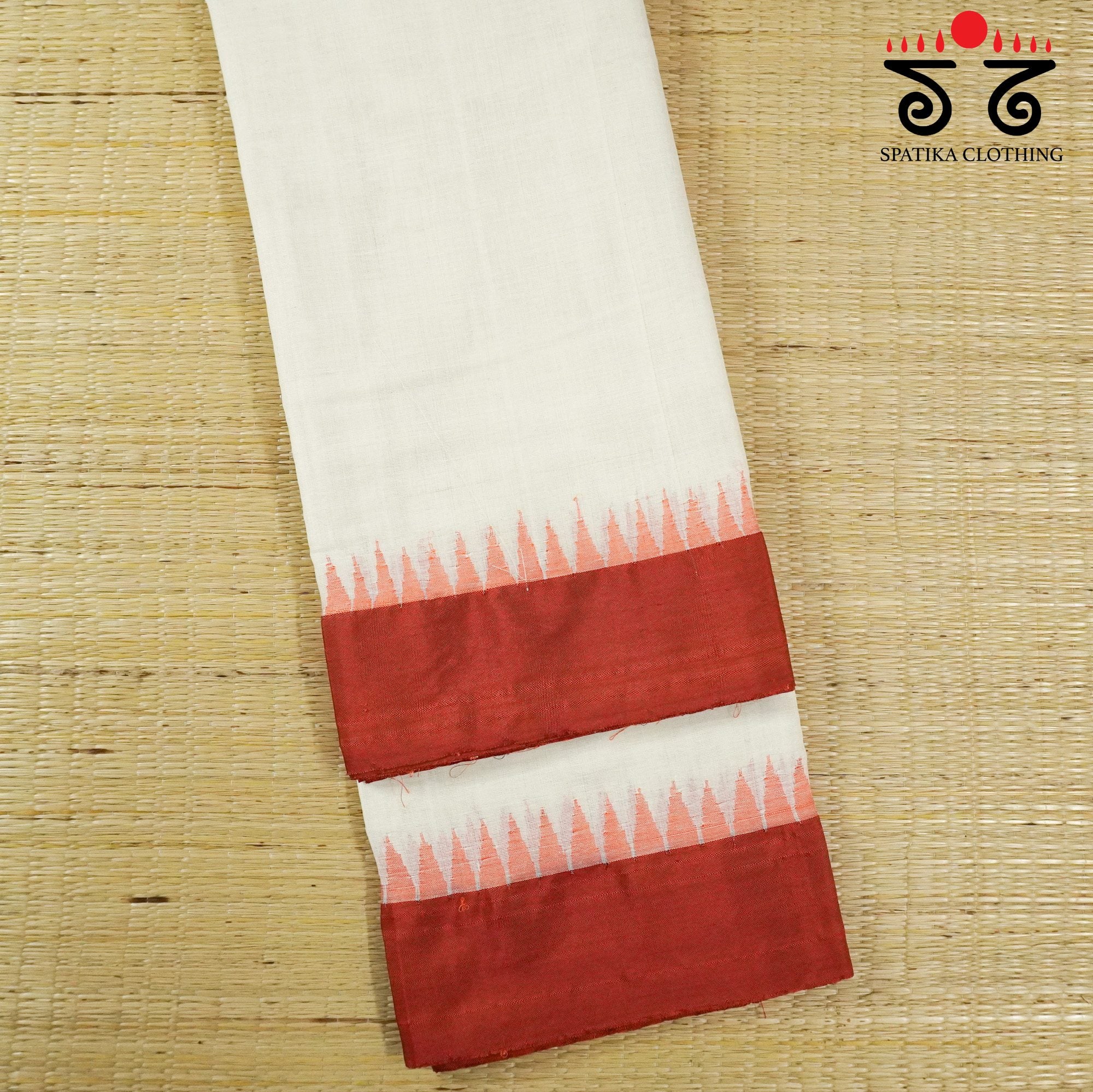 Off white Ponduru Handspun Saree - With Silk border