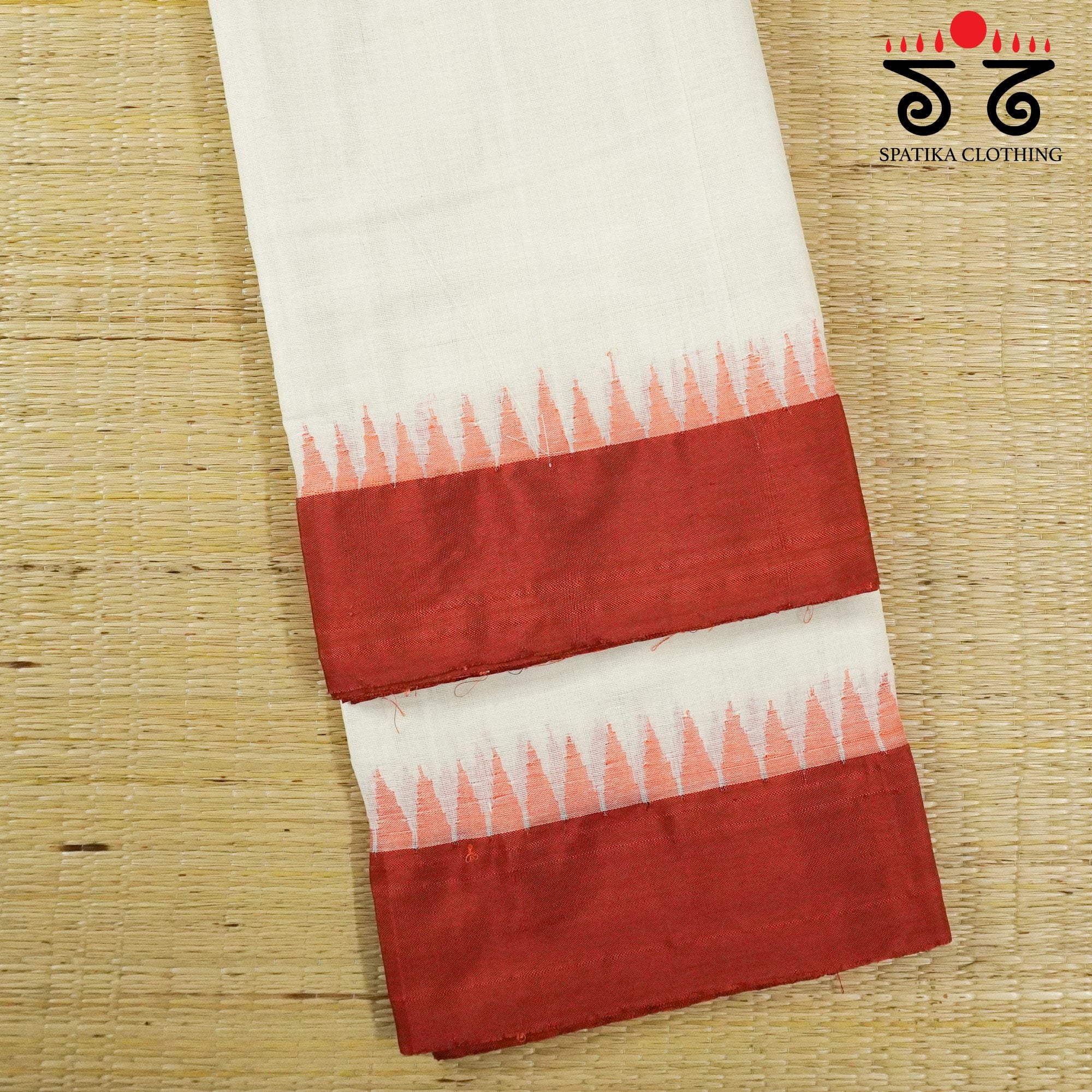 Off white Ponduru Handspun Saree - With Silk border