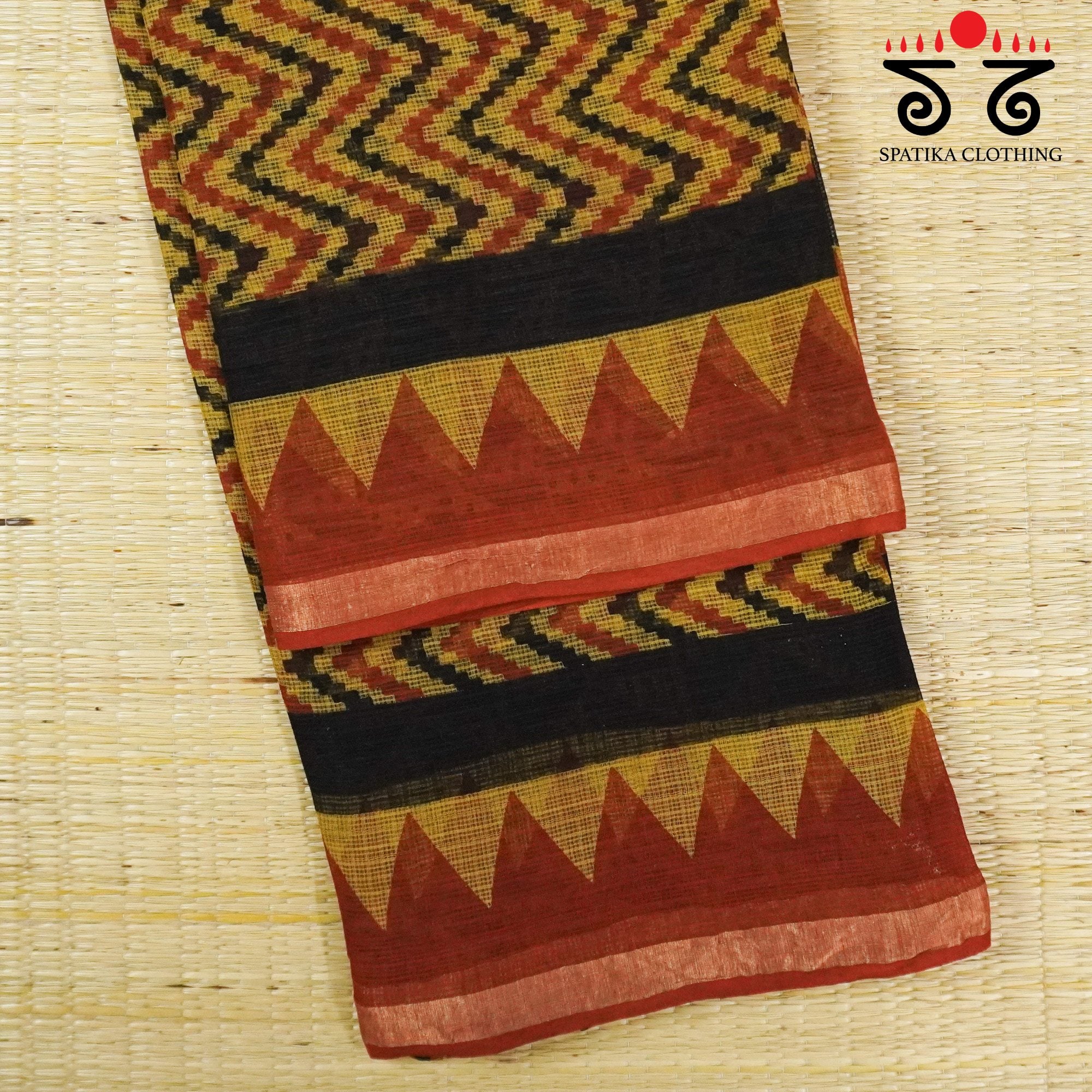 Mustard Kota Hand Block Printed Saree