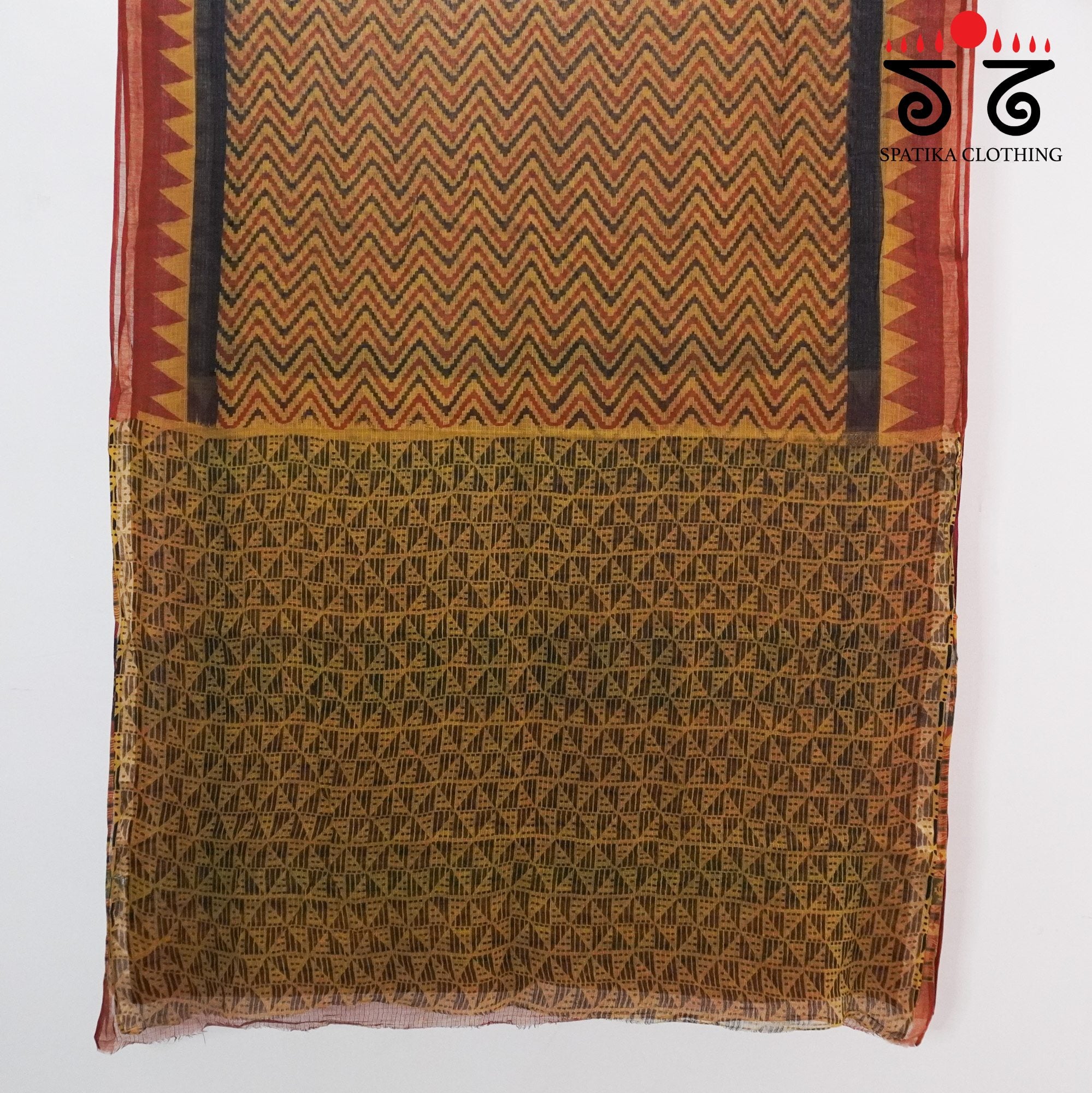 Mustard Kota Hand Block Printed Saree