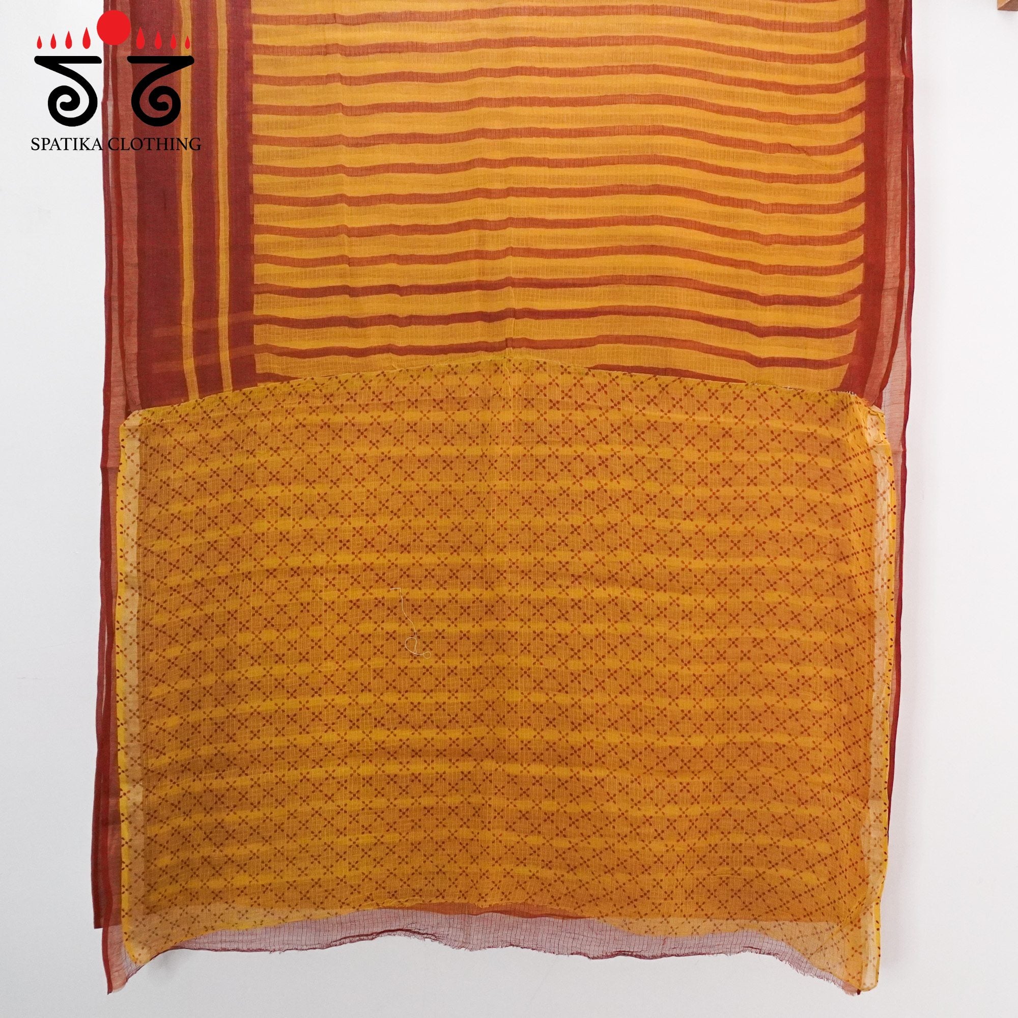Yellow Kota Hand Block Printed Saree