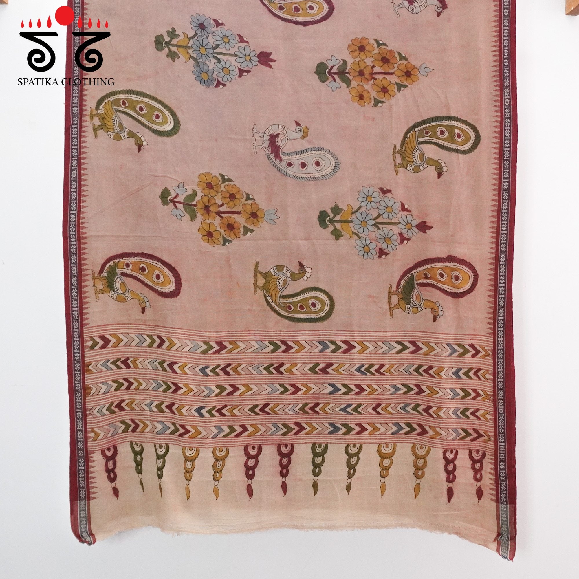 Ponduru Pen Kalamkari Handwoven Cotton Saree