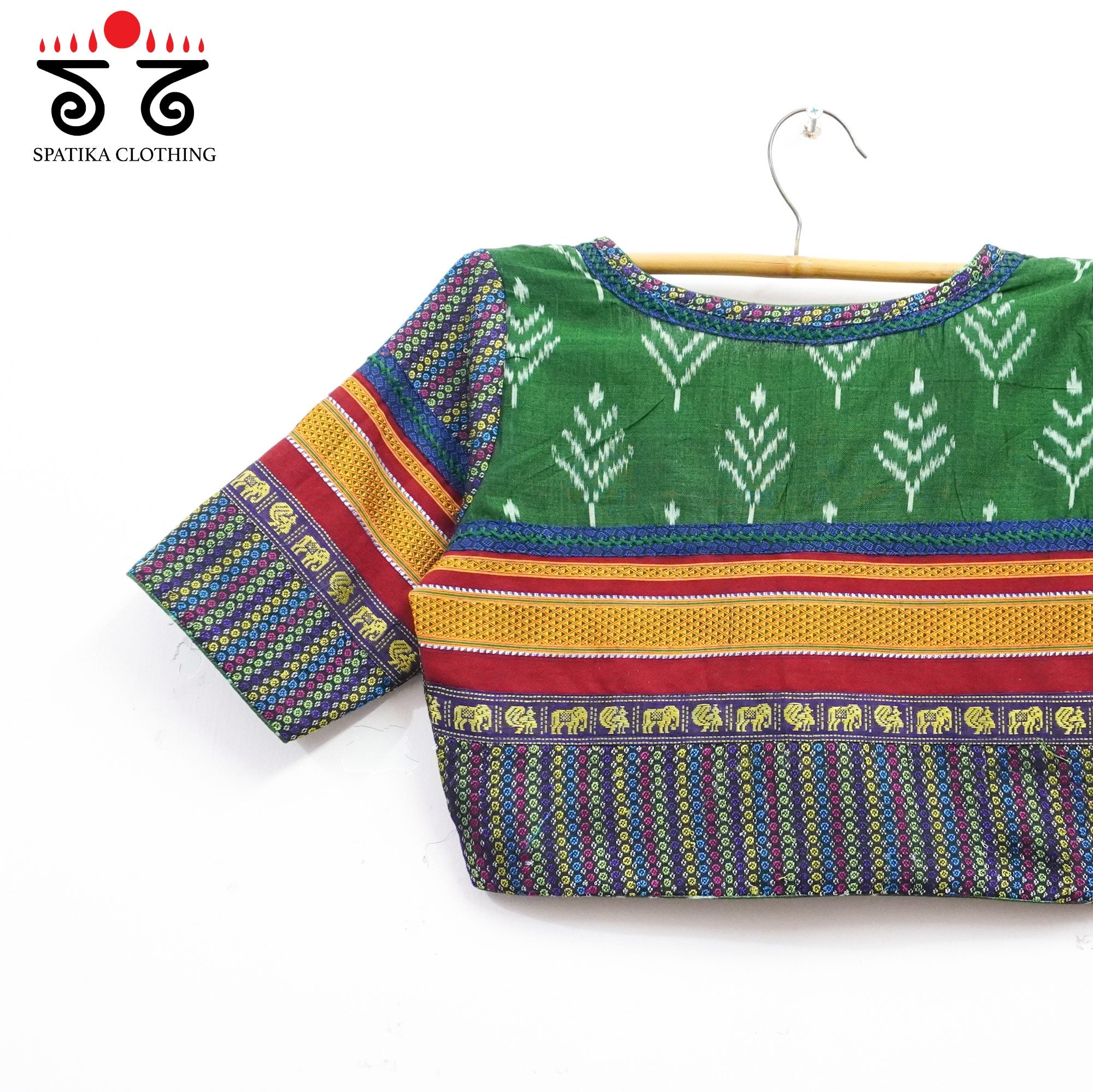 Green Ikat Khun-Hand crafted Blouse