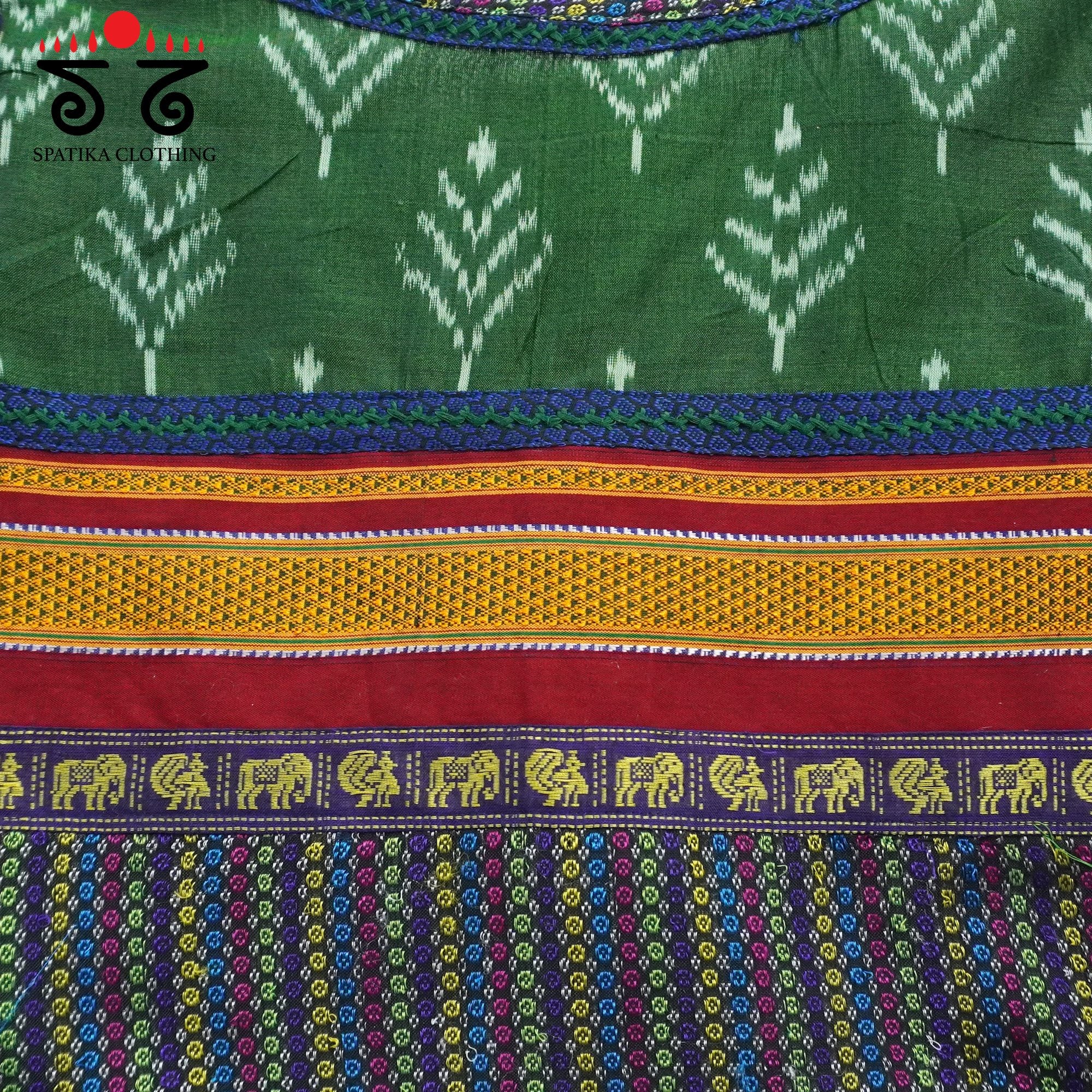 Green Ikat Khun-Hand crafted Blouse