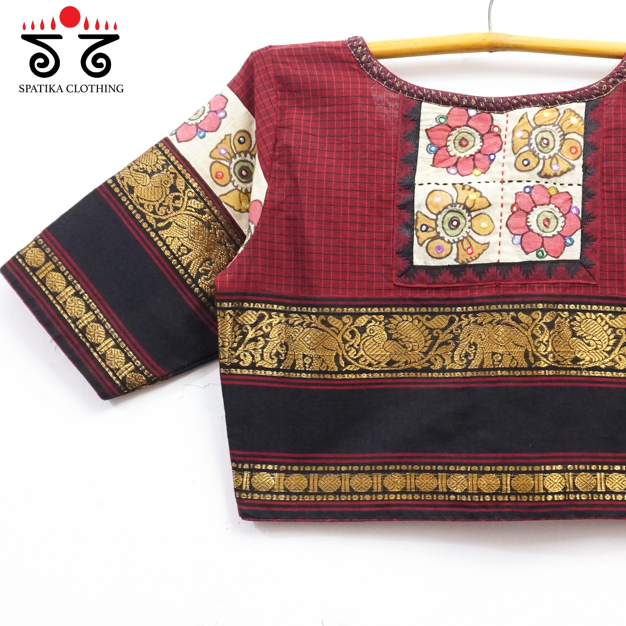 Maroon Chettinad - Pen Kalamkari Blouse
