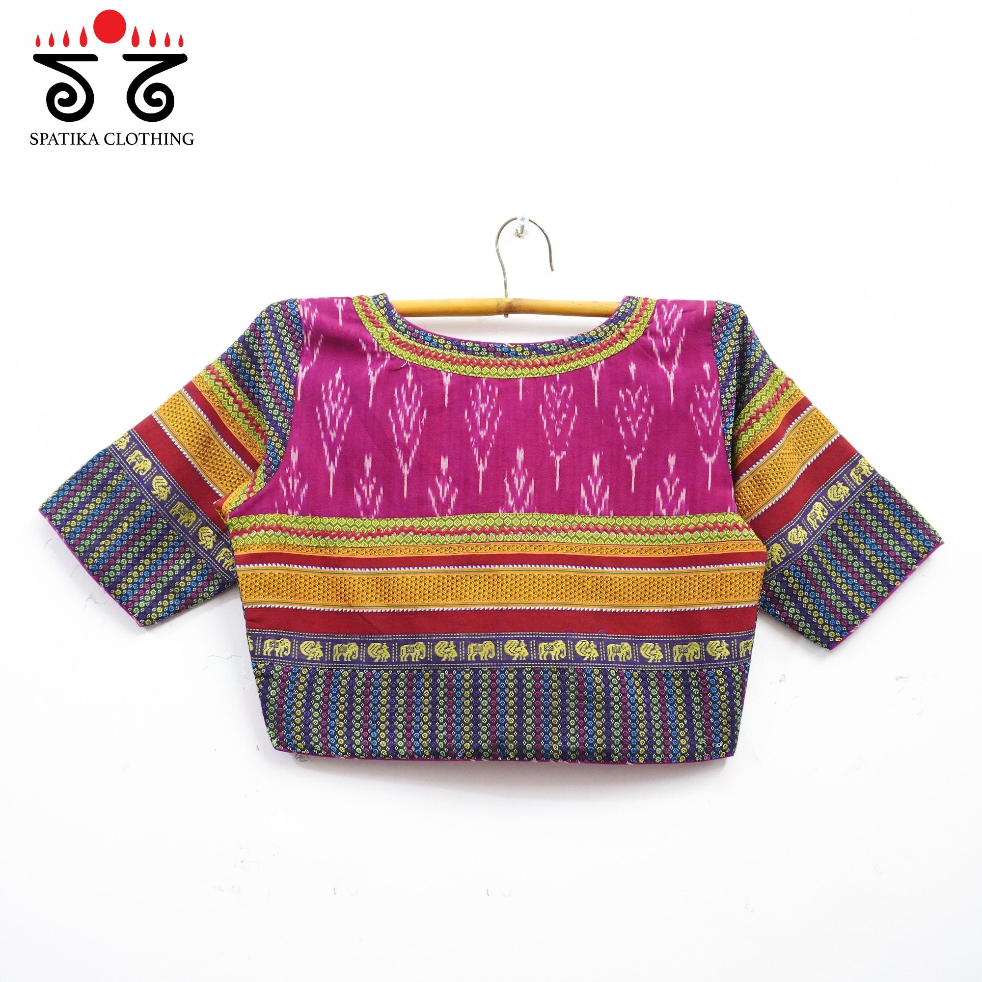 Magenta Ikat Khun-Hand crafted Blouse