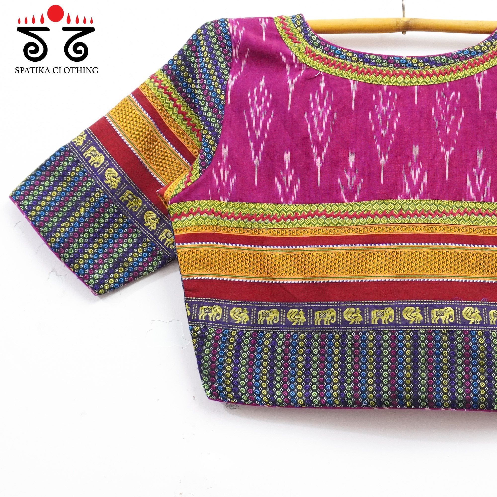 Magenta Ikat Khun-Hand crafted Blouse