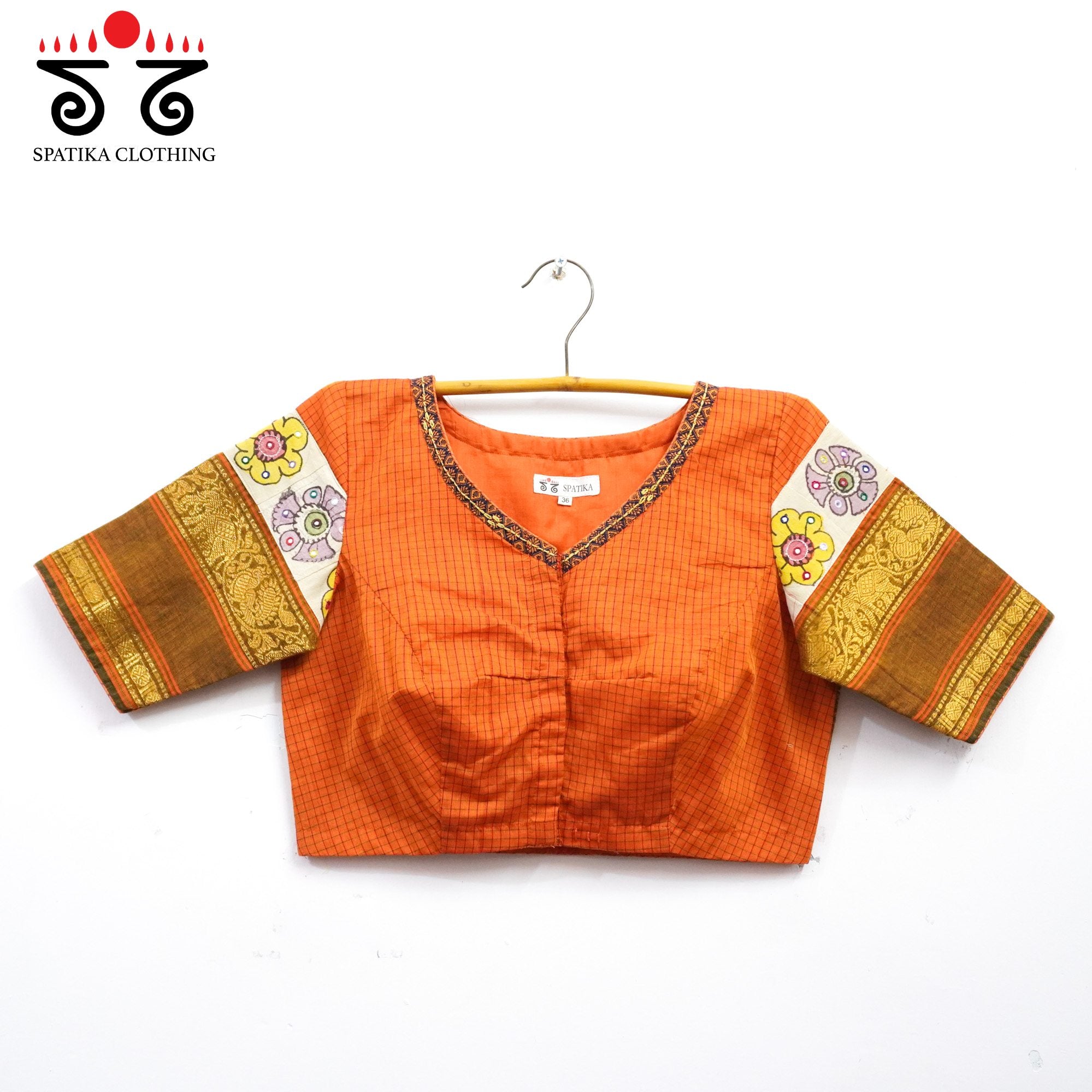 Dark Orange Chettinad - Pen Kalamkari Blouse