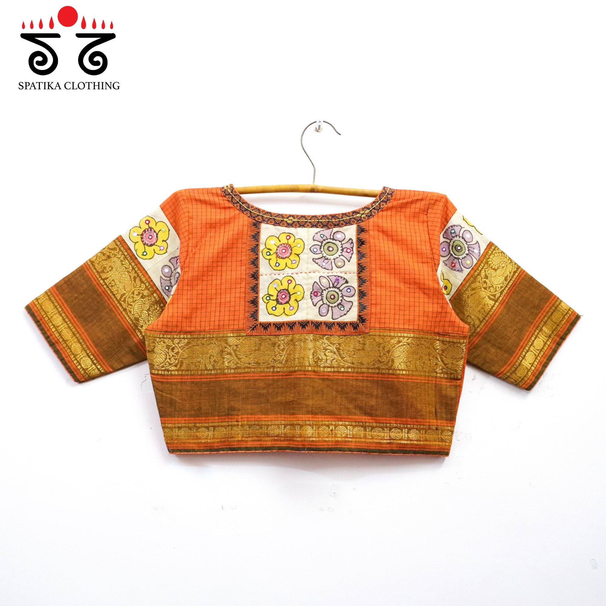 Dark Orange Chettinad - Pen Kalamkari Blouse