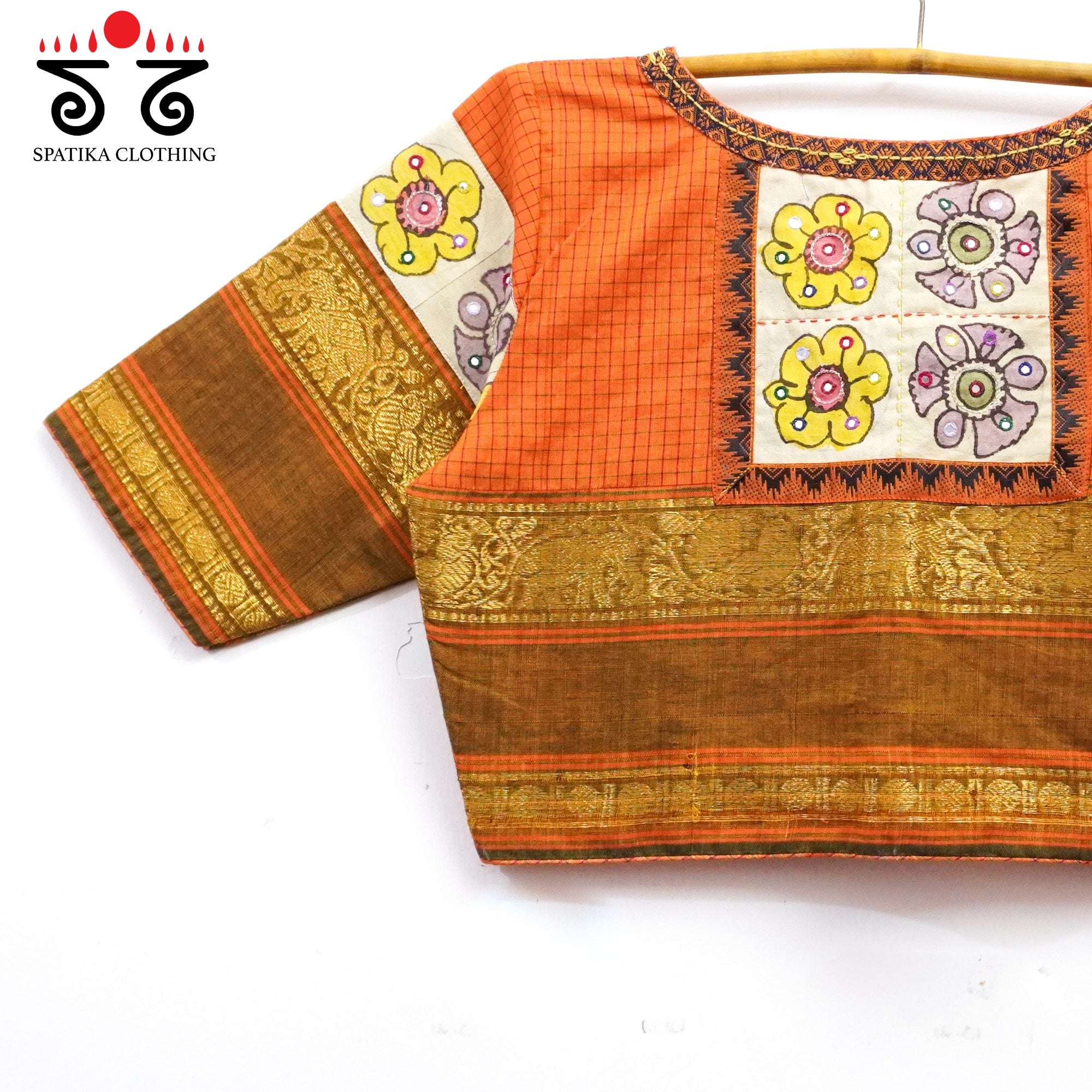 Dark Orange Chettinad - Pen Kalamkari Blouse