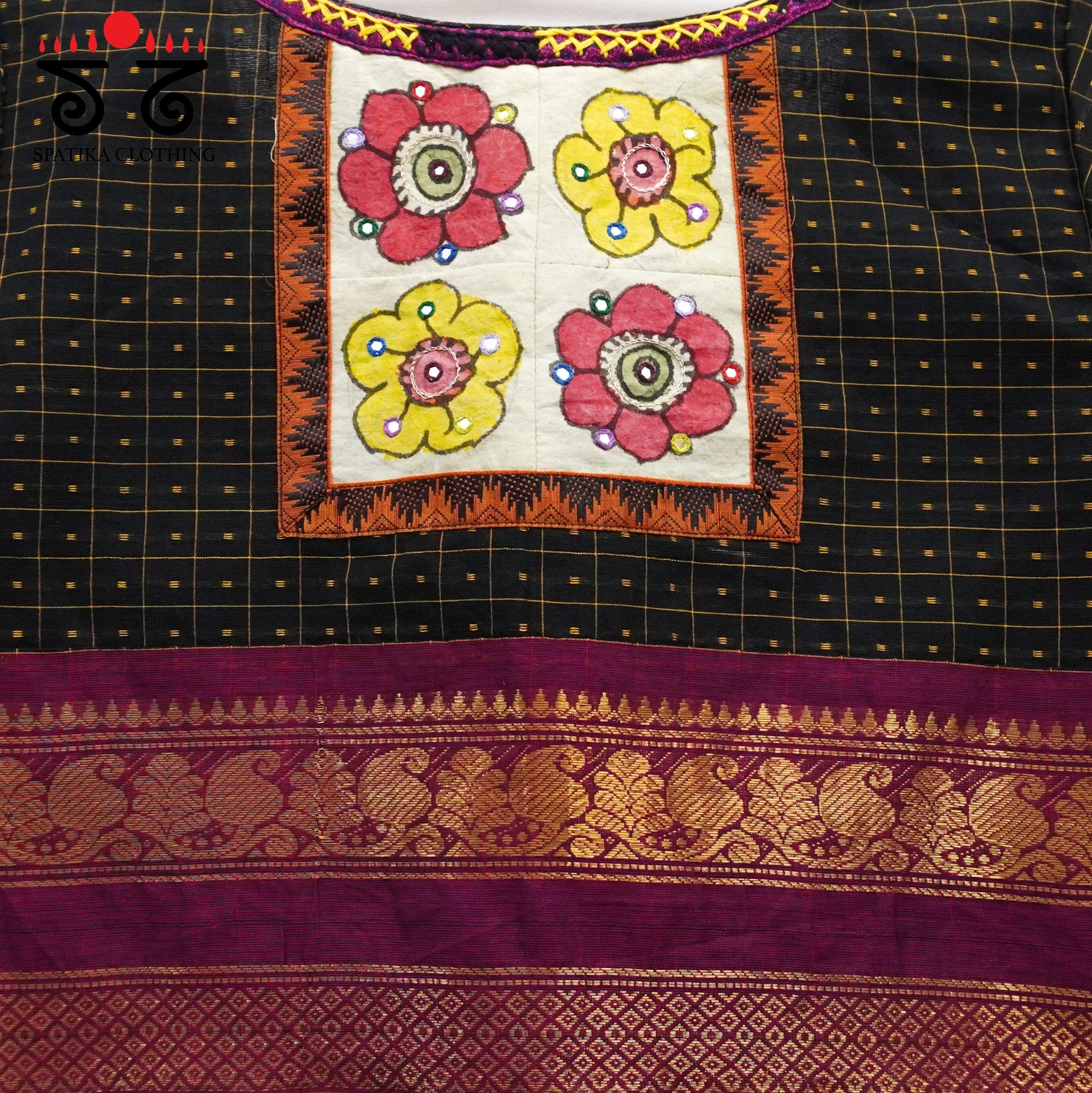 Black Chettinad - Pen Kalamkari Blouse