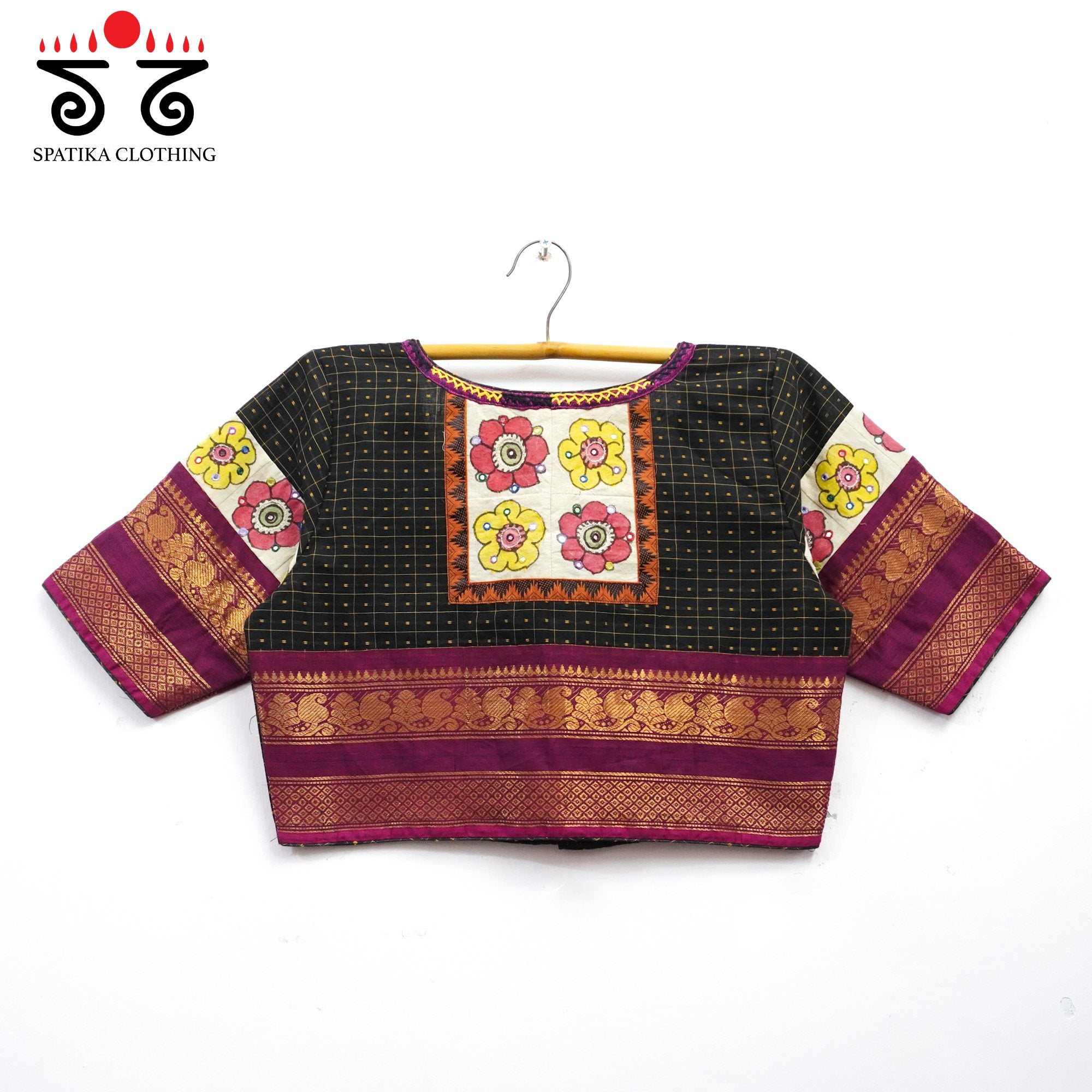 Black Chettinad - Pen Kalamkari Blouse