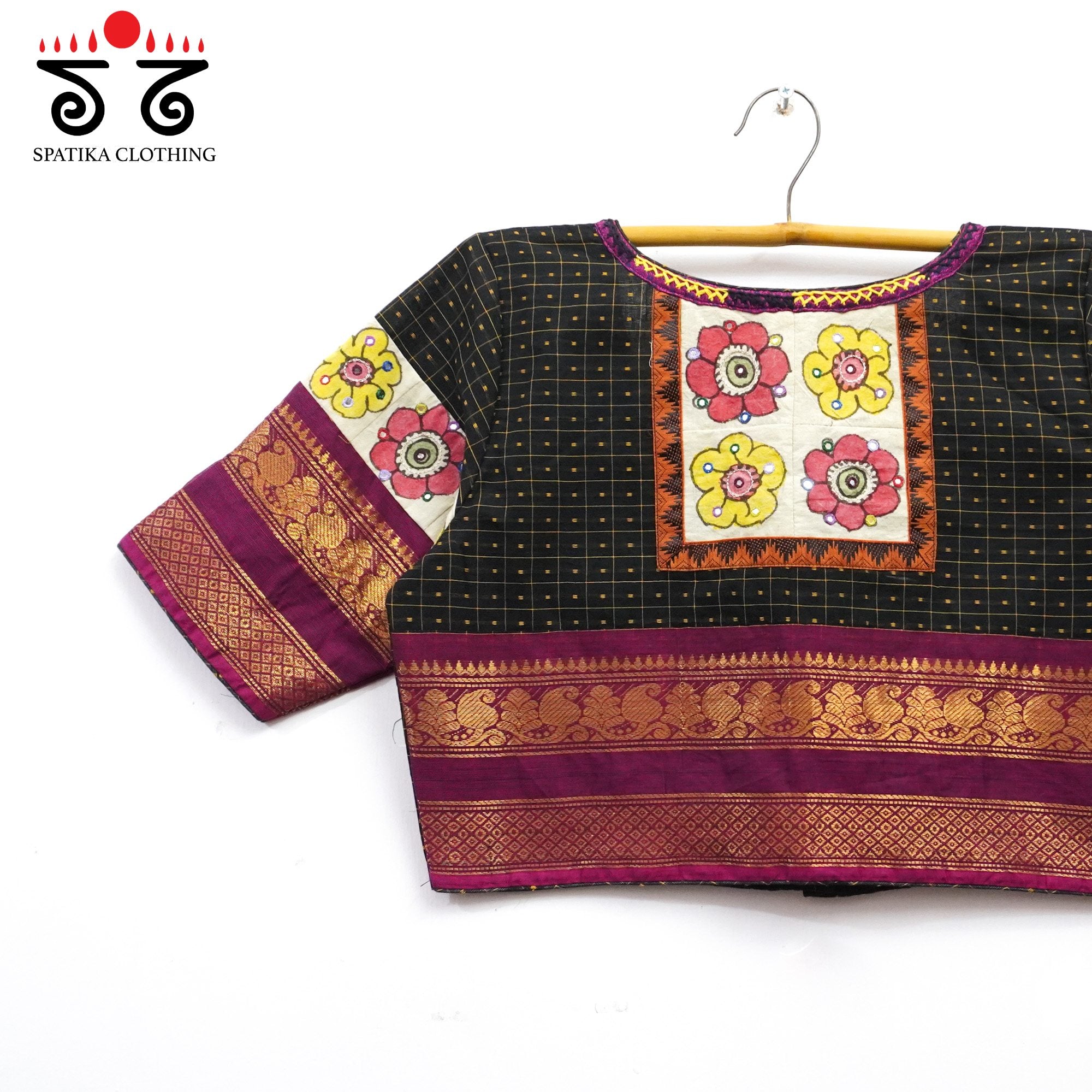 Black Chettinad - Pen Kalamkari Blouse