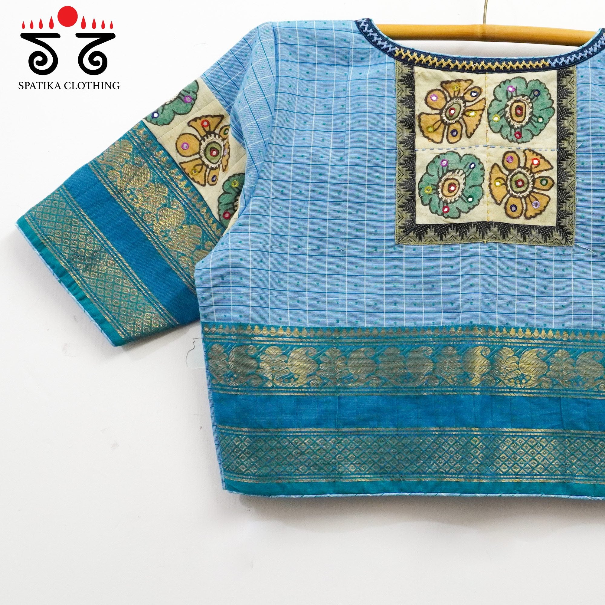 Blue Chettinad - Pen Kalamkari Blouse