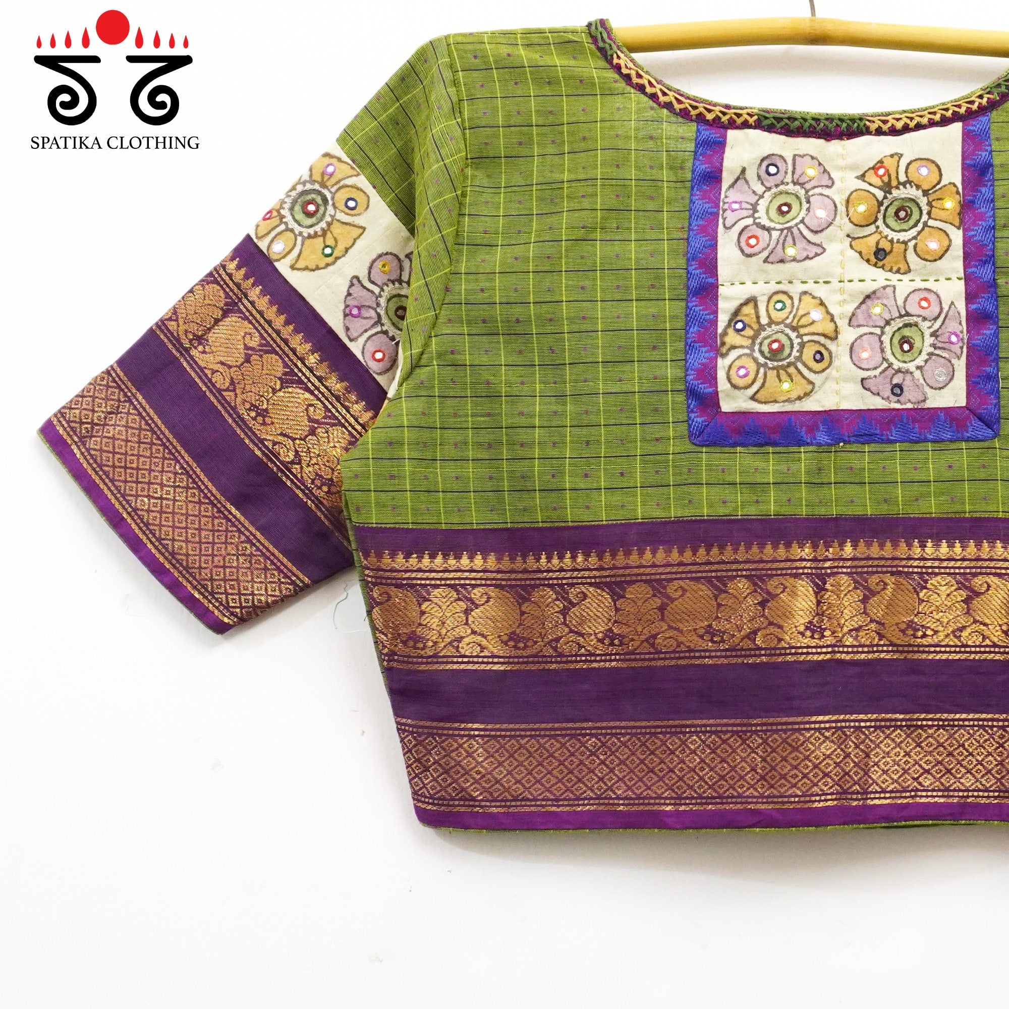 Green Chettinad - Pen Kalamkari Blouse