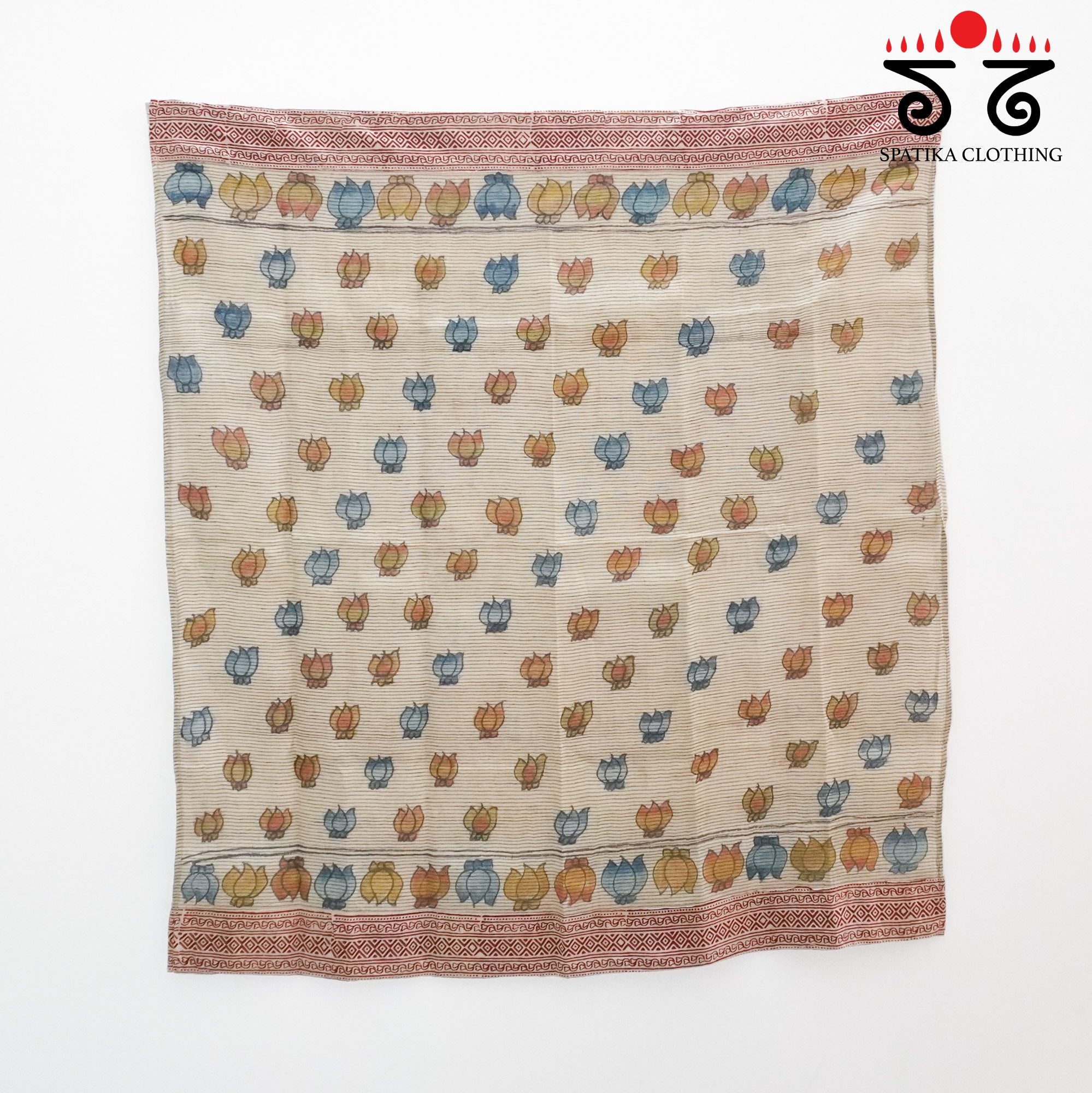 Pen Kalamkari On Ponduru Blouse Fabric