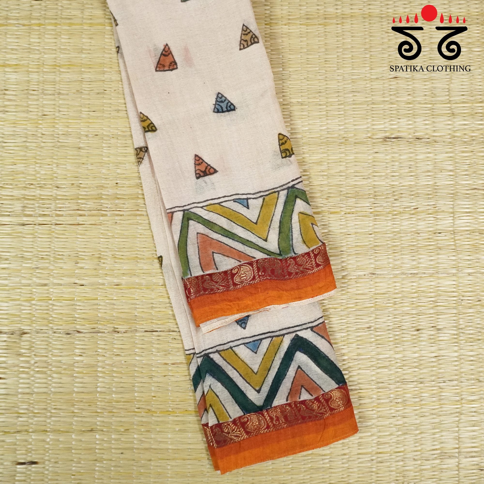 Pen Kalamkari On Ponduru Blouse Fabric