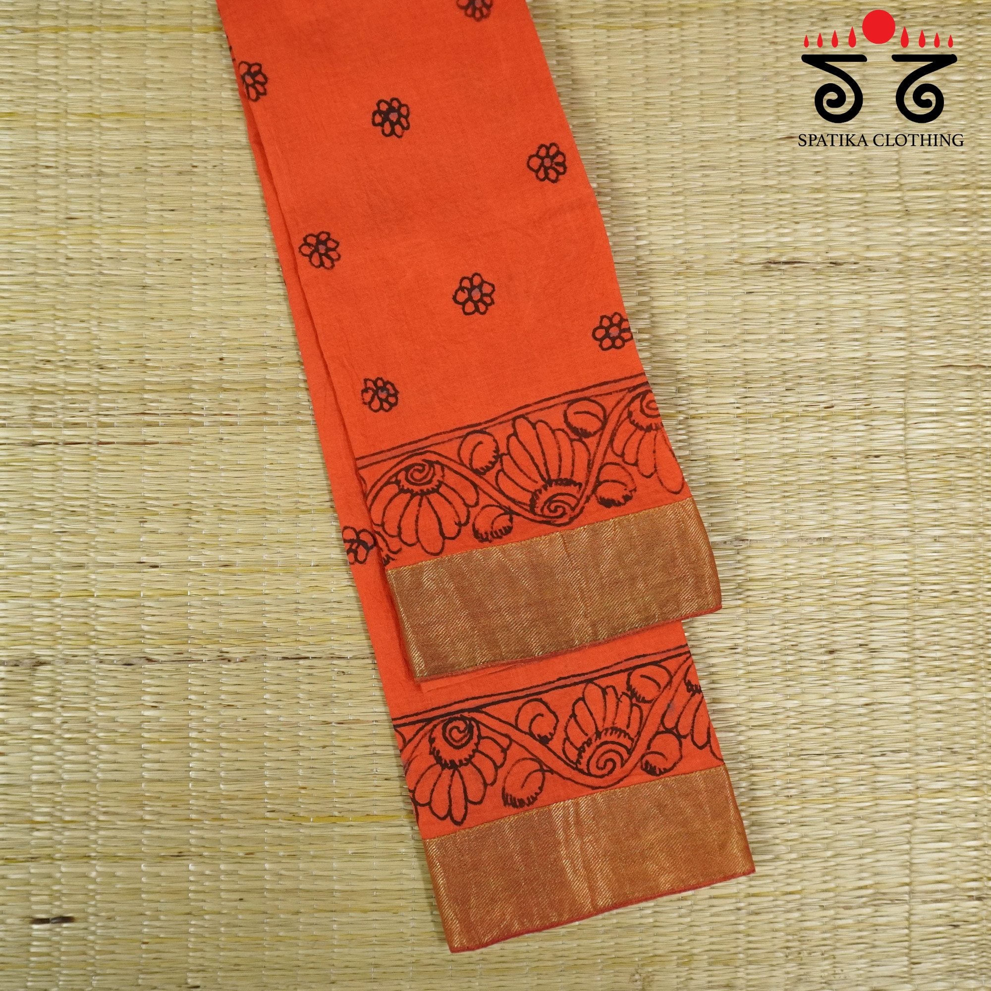 Pen Kalamkari On Ponduru Blouse Fabric