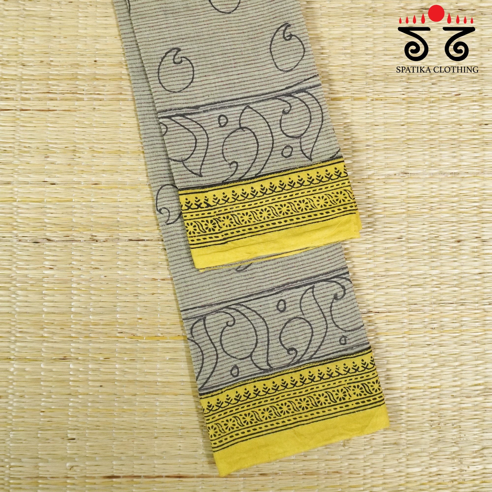 Pen Kalamkari On Ponduru Blouse Fabric