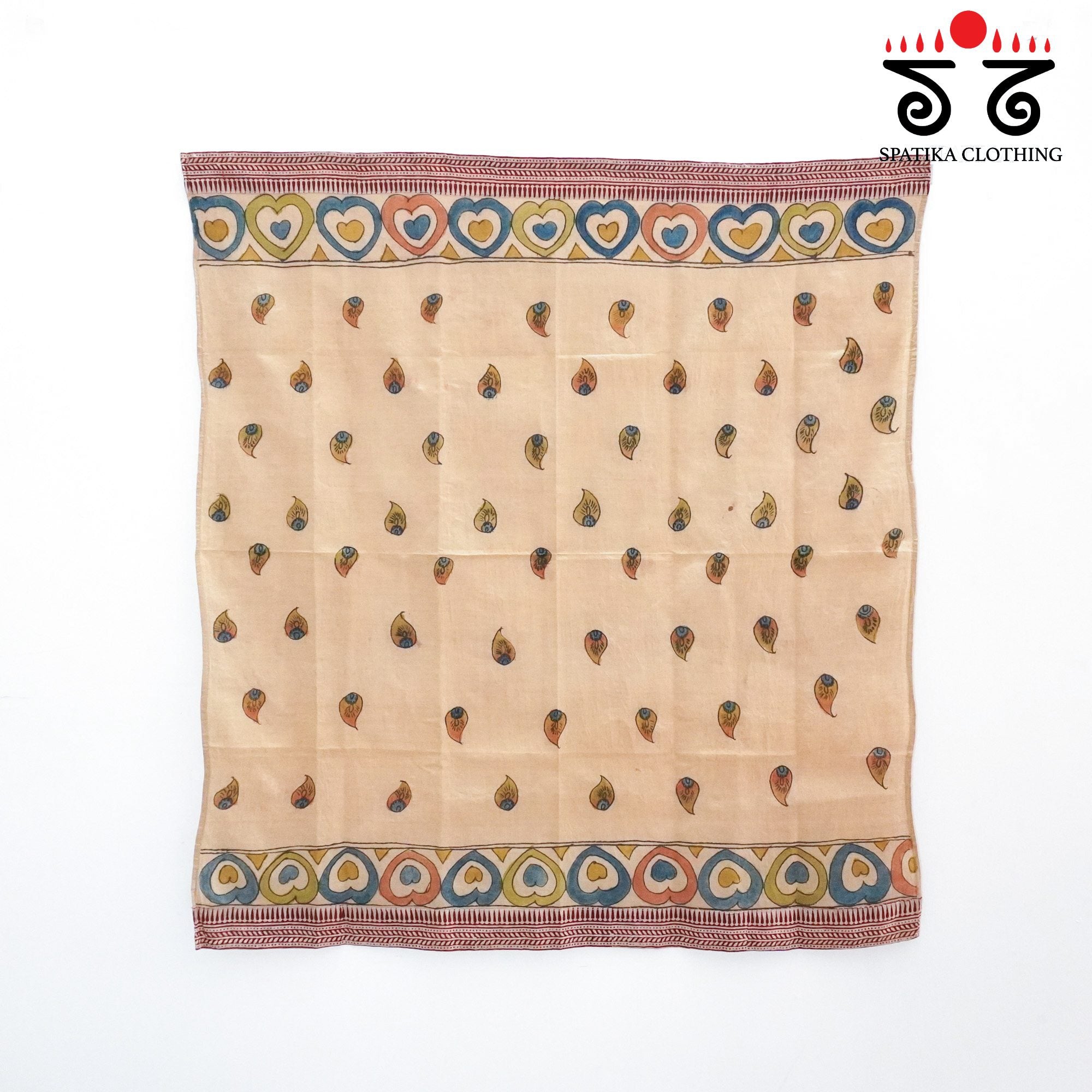 Pen Kalamkari On Ponduru Blouse Fabric
