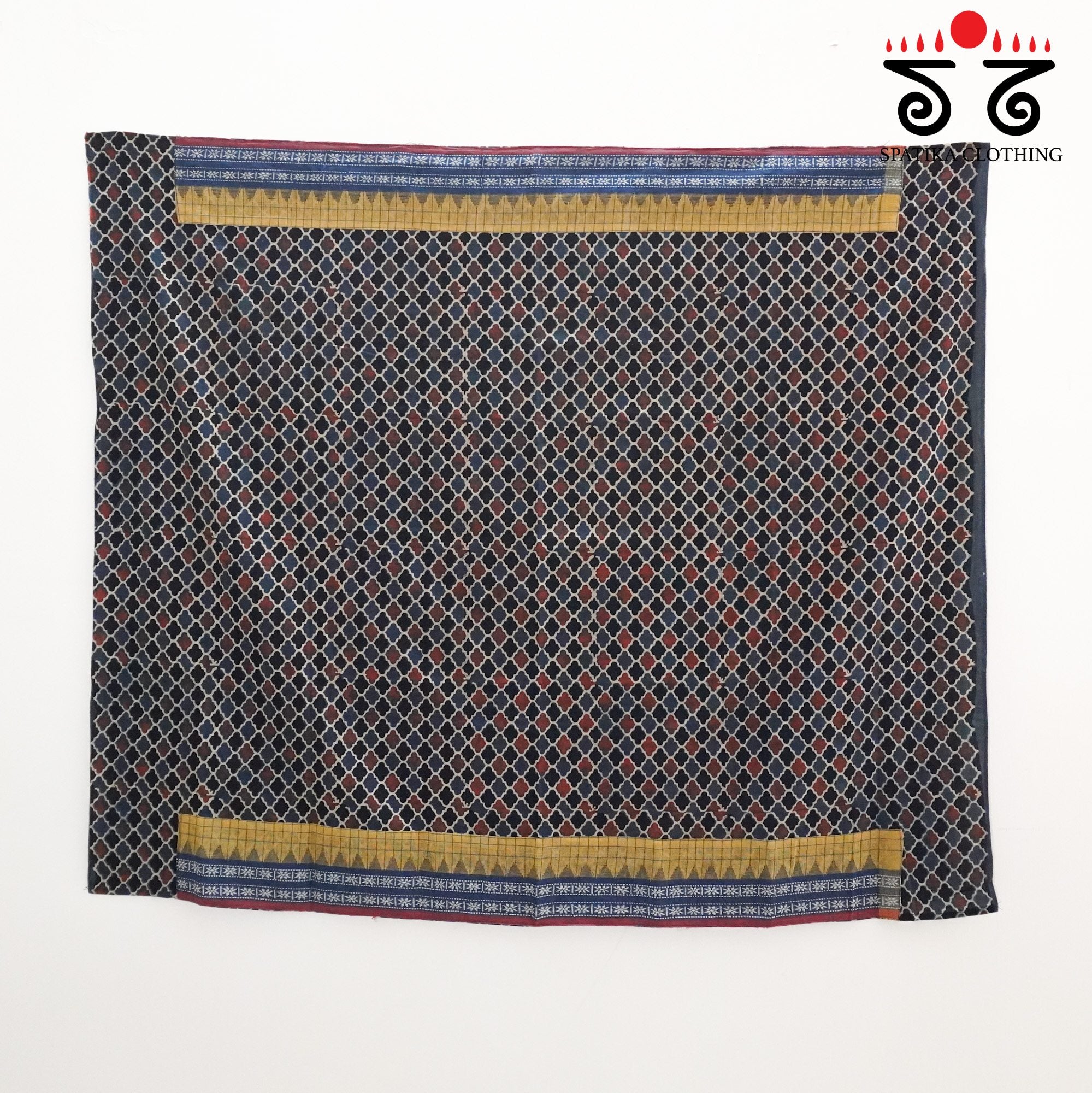 Ponduru Handspun Cotton Saree With Ajrak Blouse