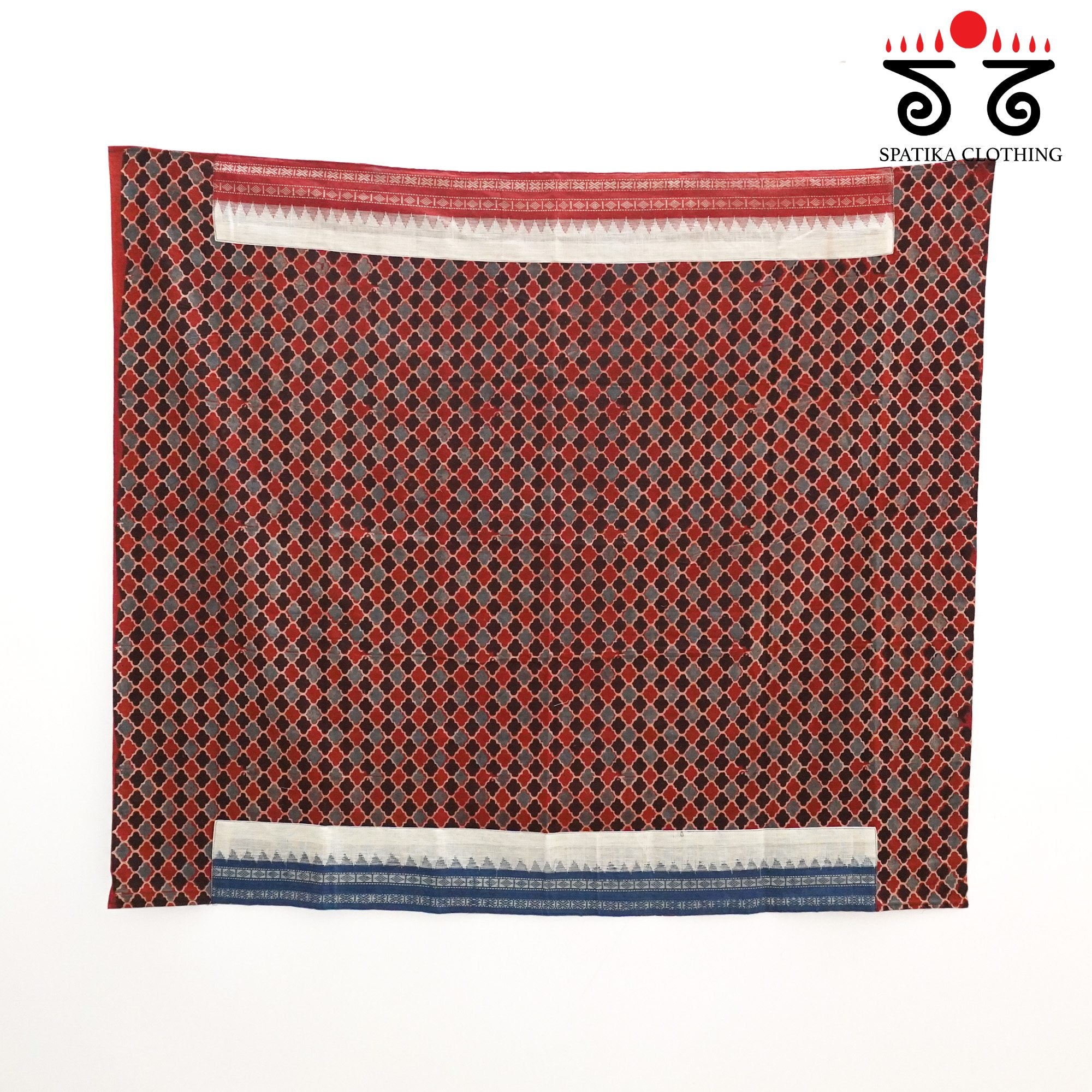 Ponduru Handspun Cotton Saree With Ajrak Blouse