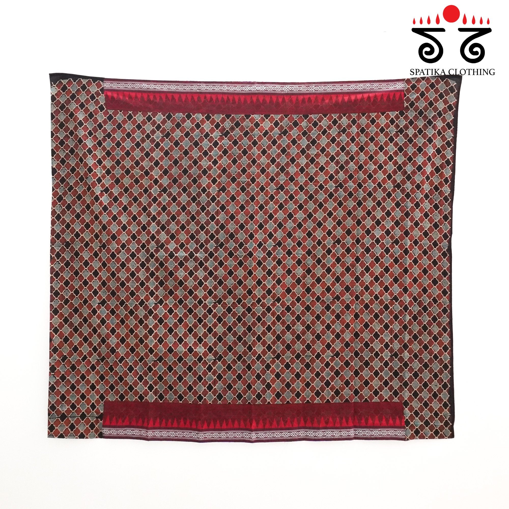 Ponduru Handspun Cotton Saree With Ajrak Blouse