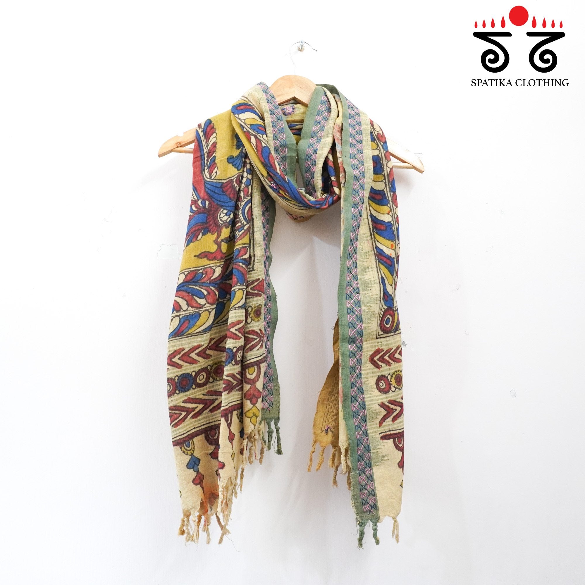 Ponduru-lambani Pen Kalamkari Dupatta