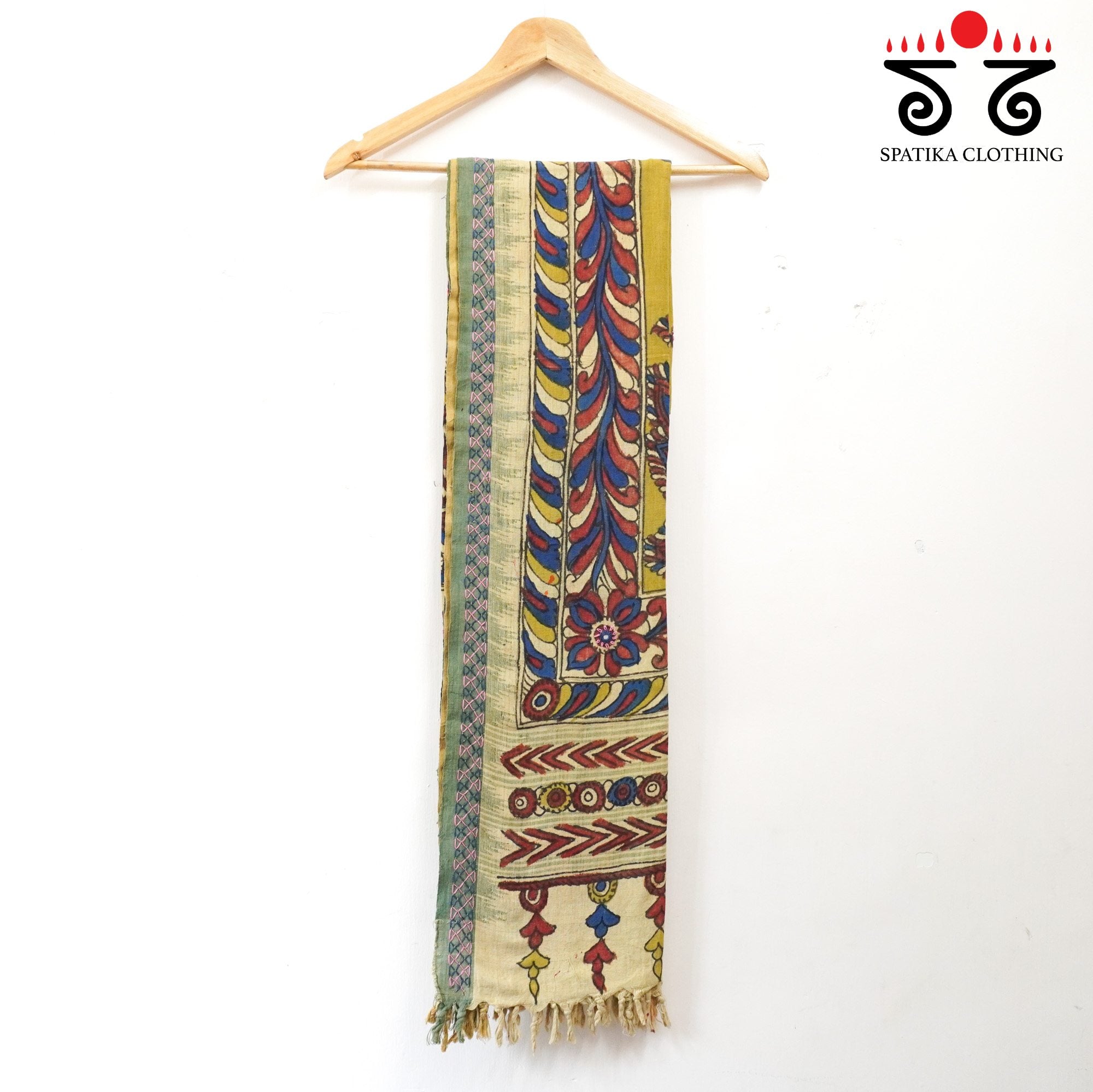 Ponduru-lambani Pen Kalamkari Dupatta