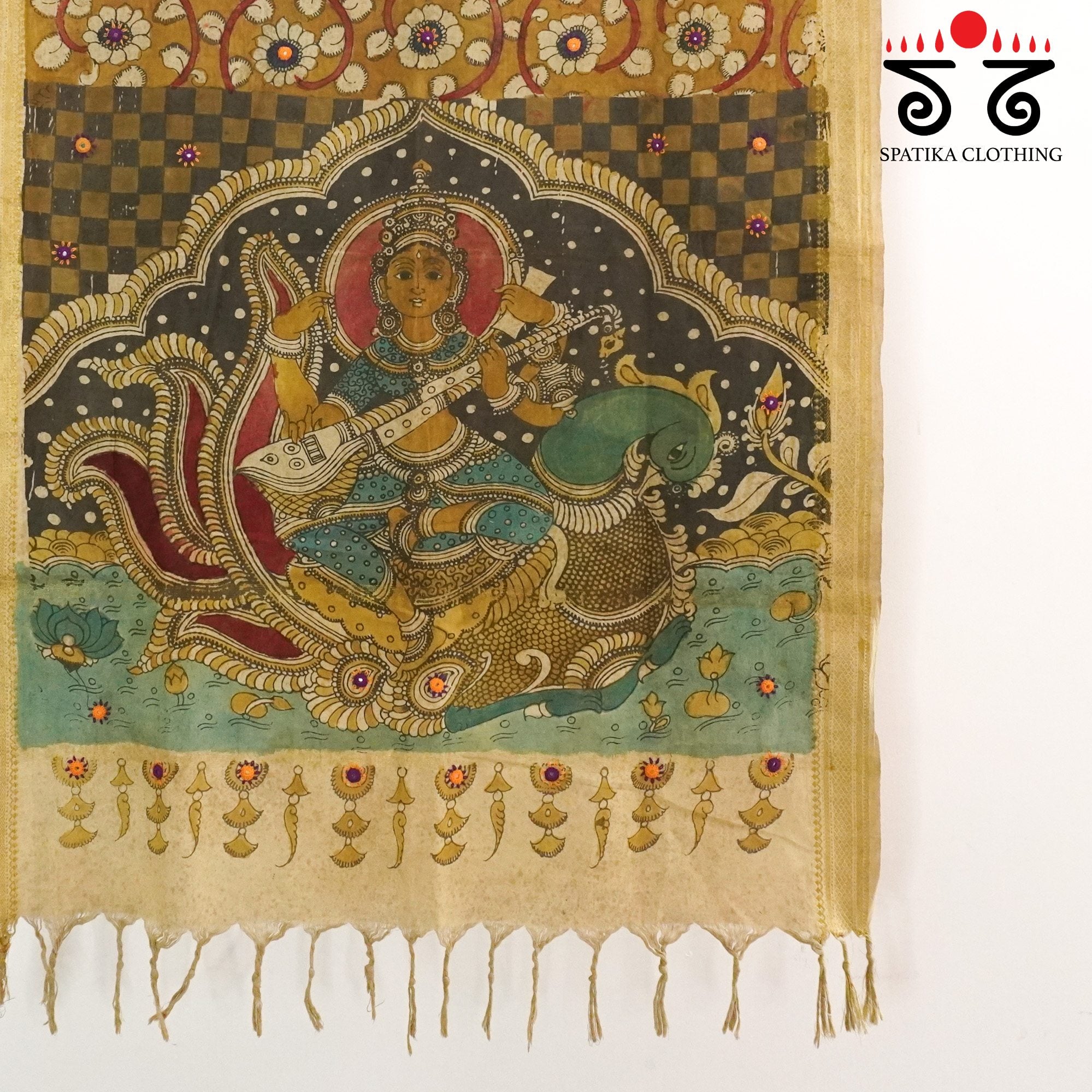 Ponduru-lambani Pen Kalamkari Dupatta