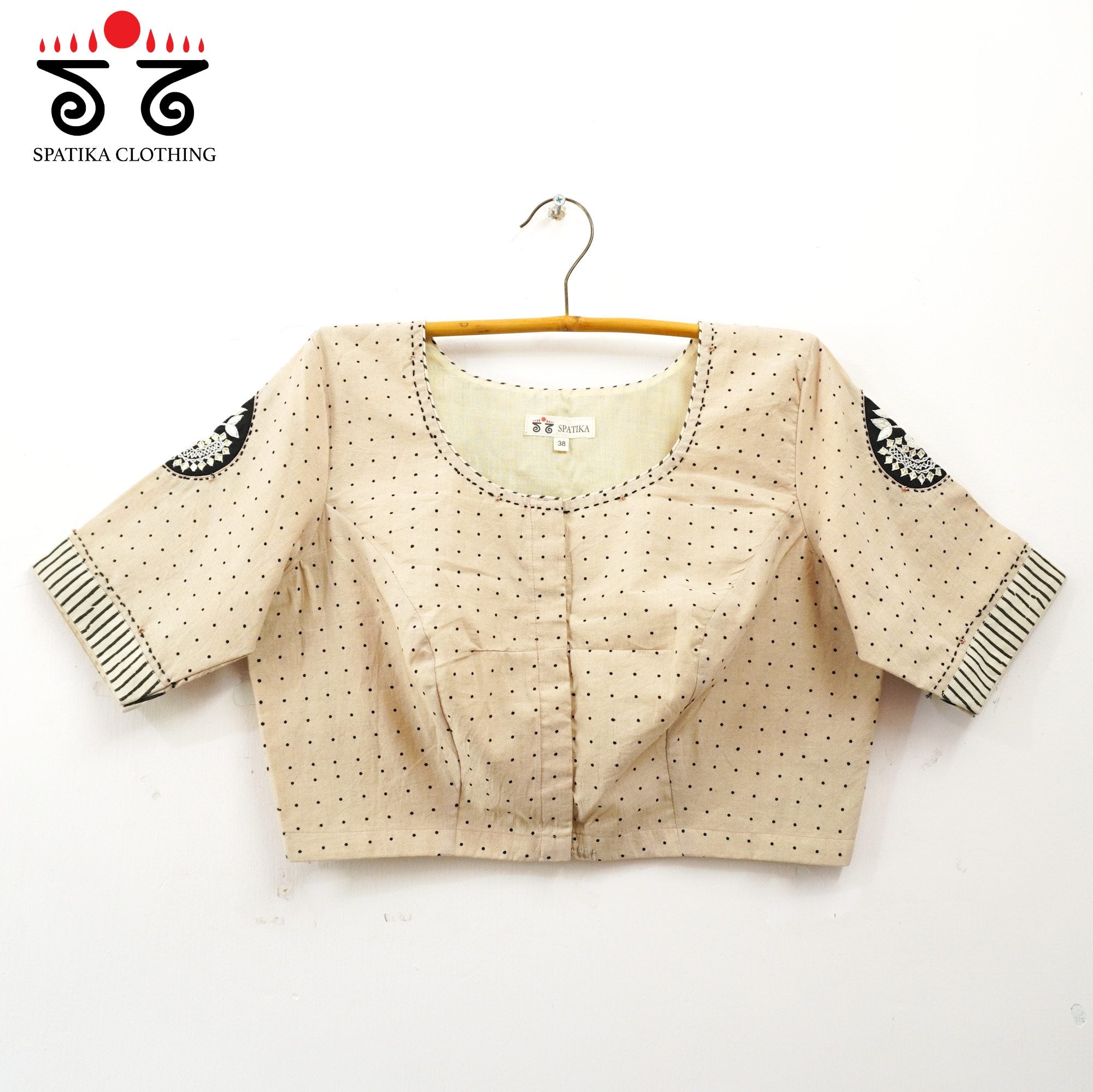 Off-White Inlay & Yoke handcrafted blouse in natural dyes