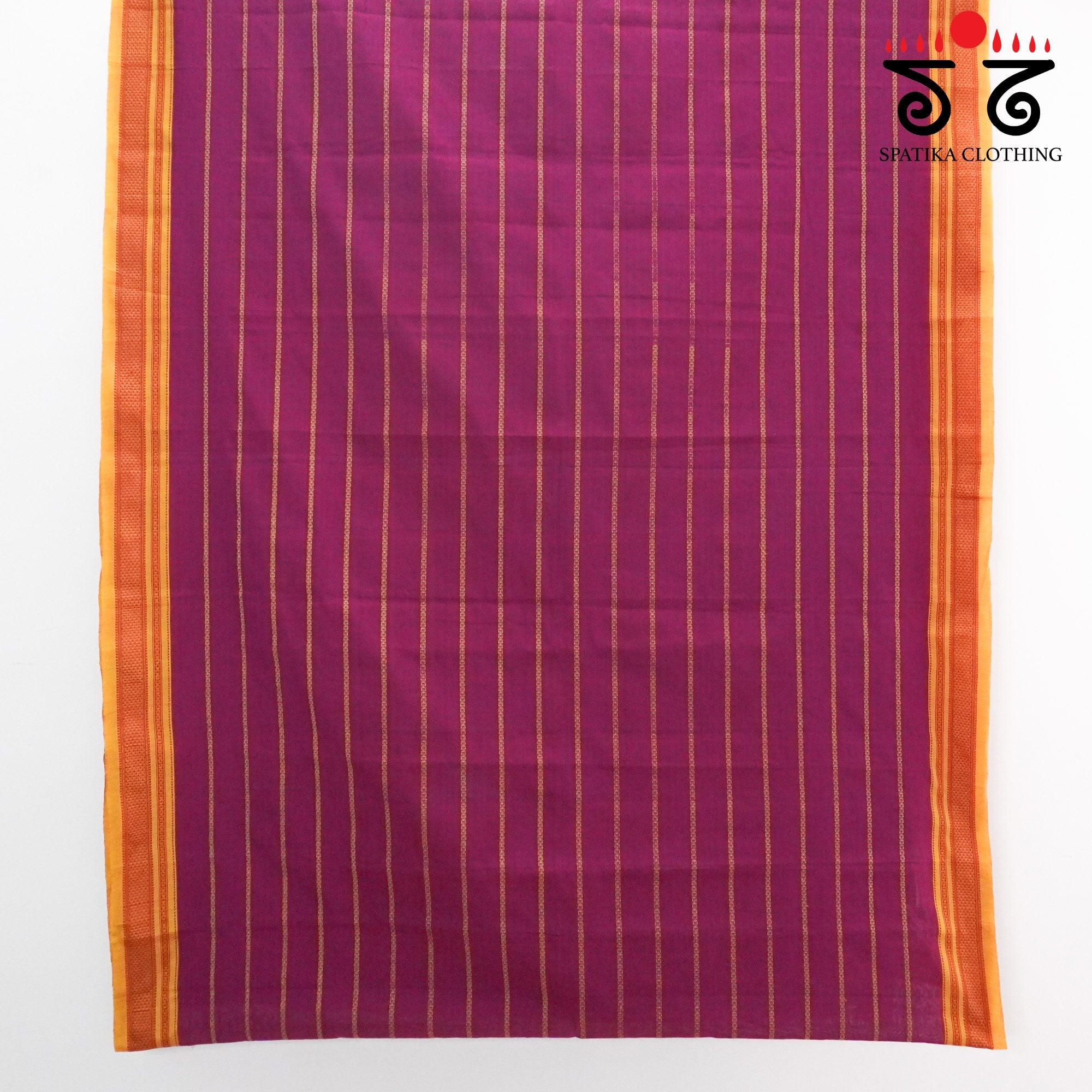 Magenta Ilkal Handwoven Cotton Saree - Silk Pallu