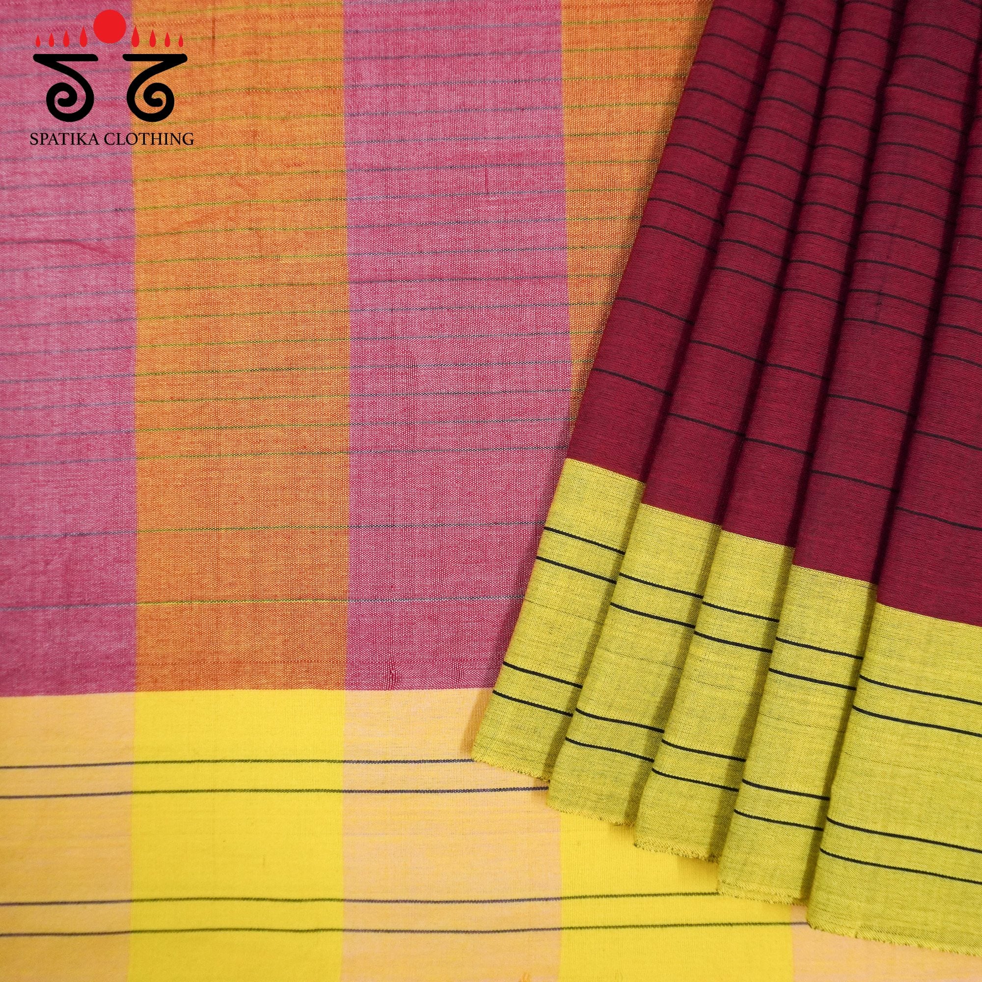 Red Ilkal Handwoven Cotton Saree - Special Edition