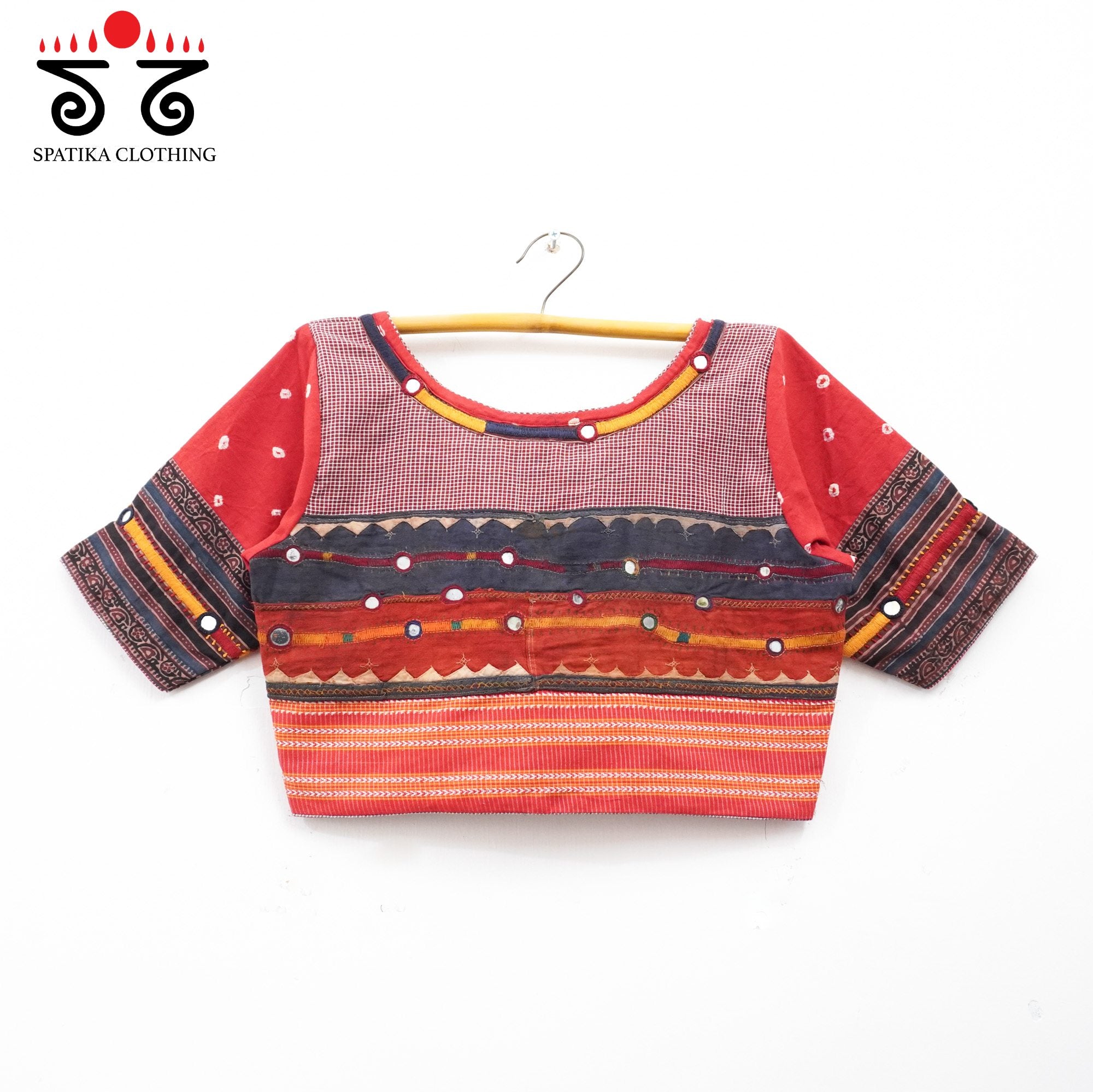 Red Lambani Bandhani Blouse - Vintage Borders