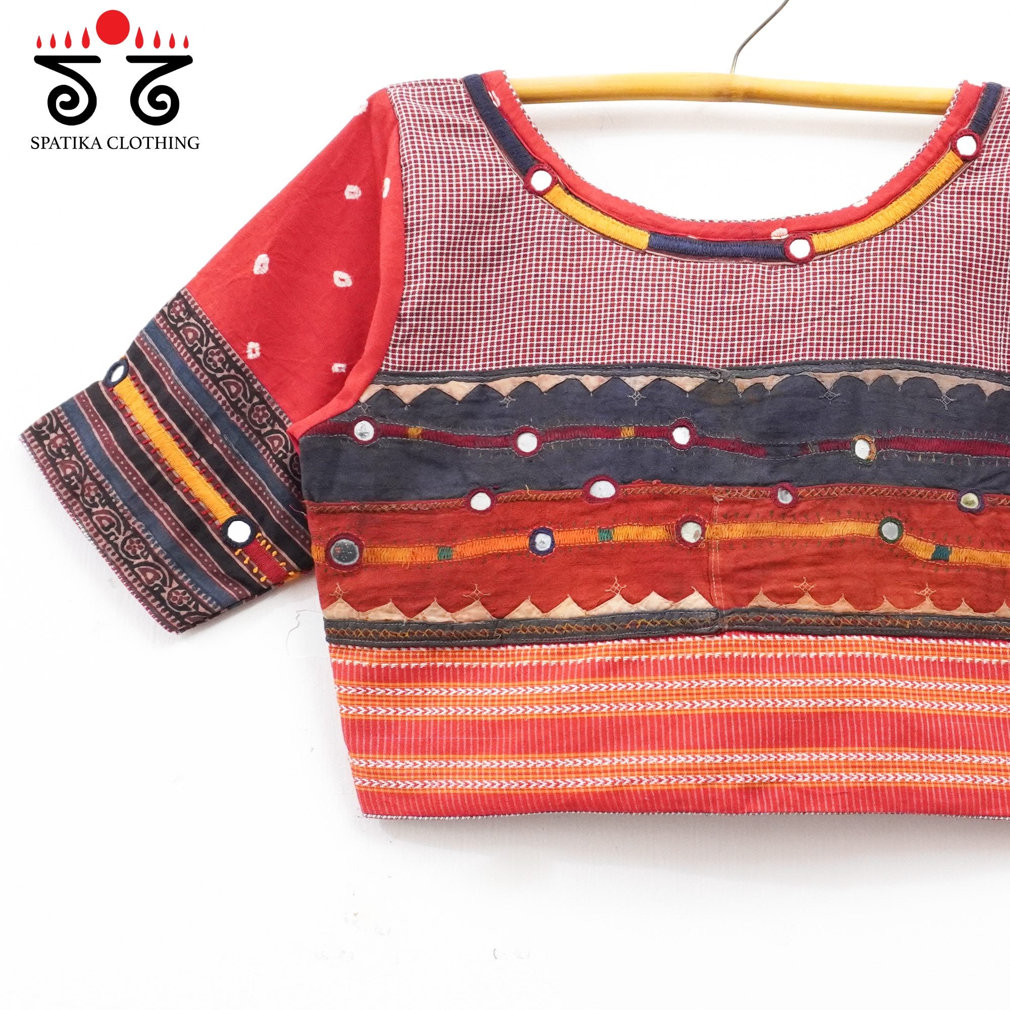Red Lambani Bandhani Blouse - Vintage Borders