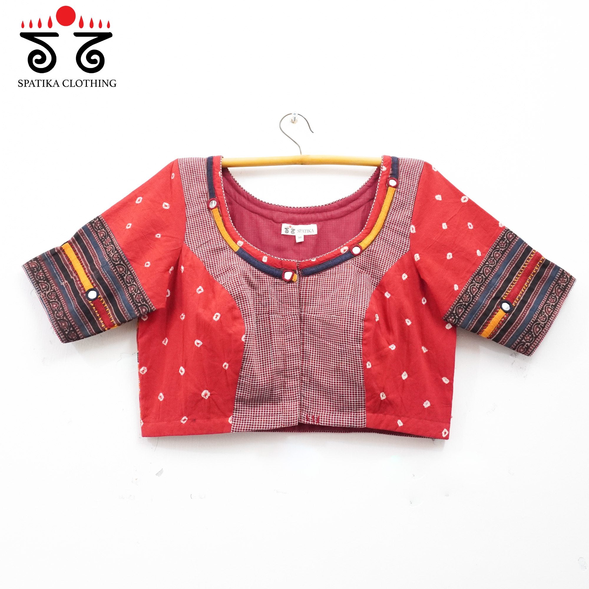 Red Lambani Bandhani Blouse - Vintage Borders