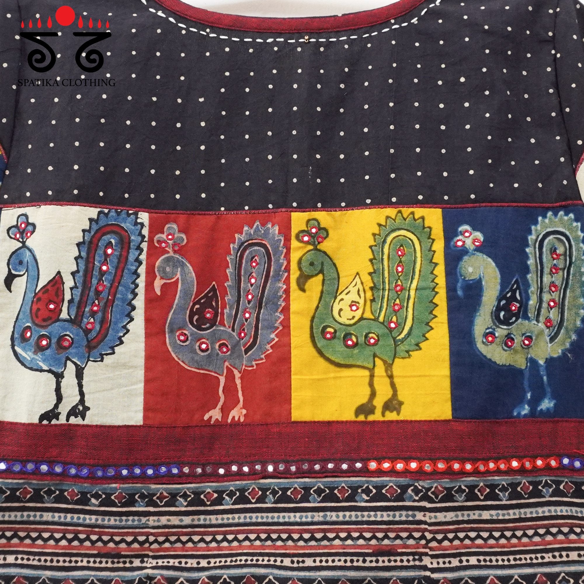 Black Morni-Ajrak Handcrafted Blouse
