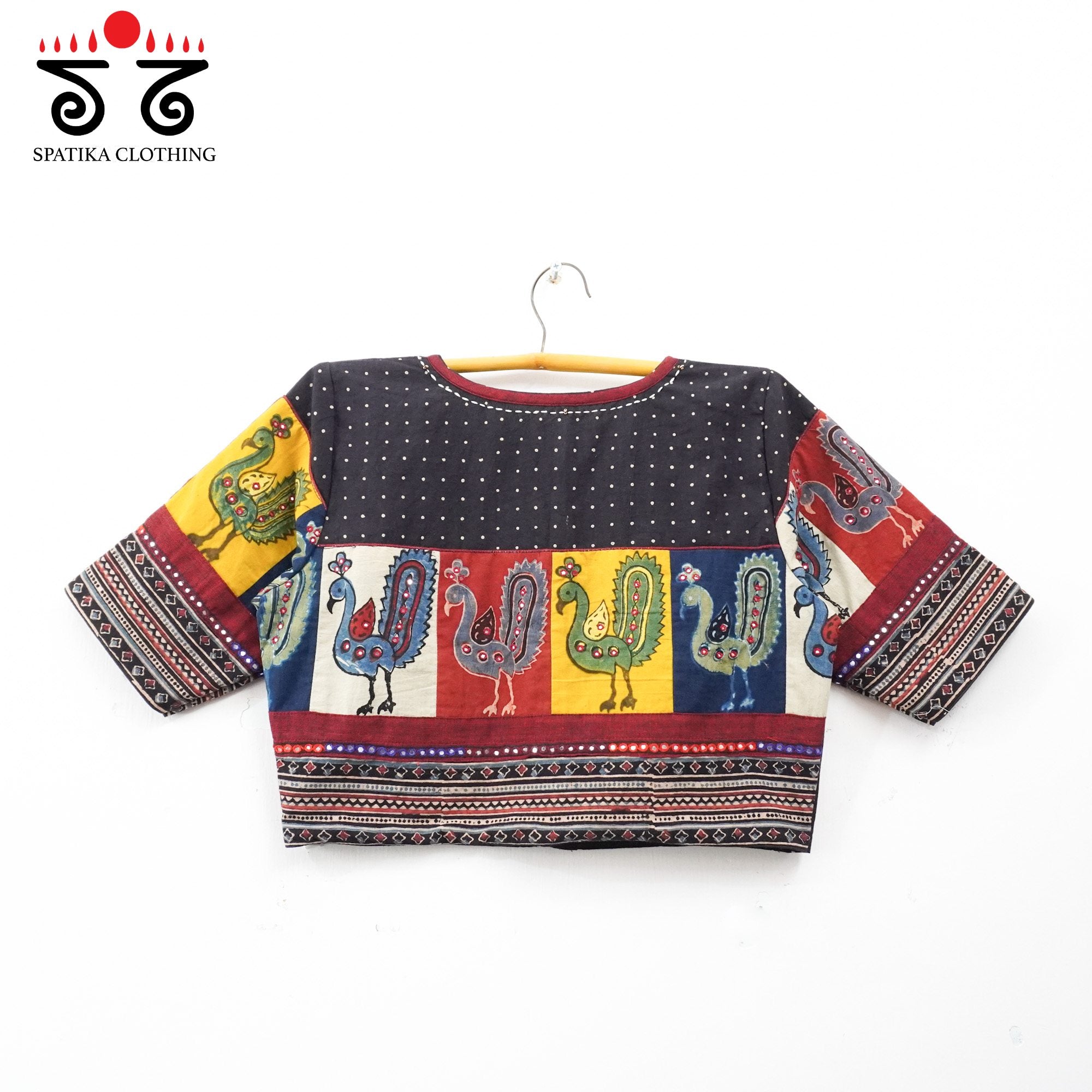 Black Morni-Ajrak Handcrafted Blouse
