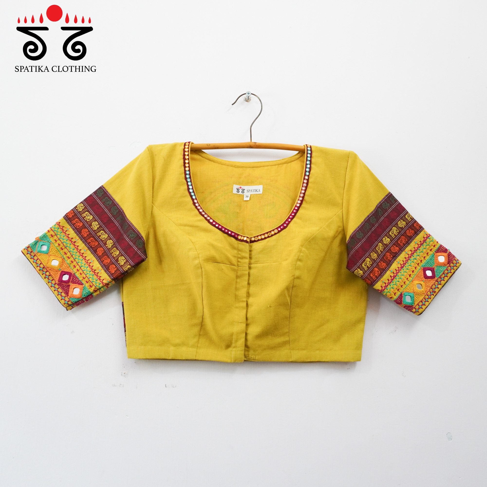 Yellow Festive Lambani Khun Handcrafted Blouse